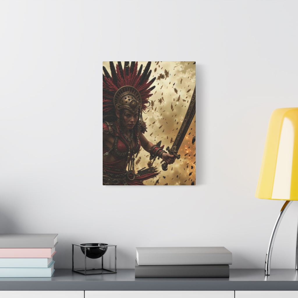 Aztec Bloodwar Queen – Bold Aztec Wall Art Canvas