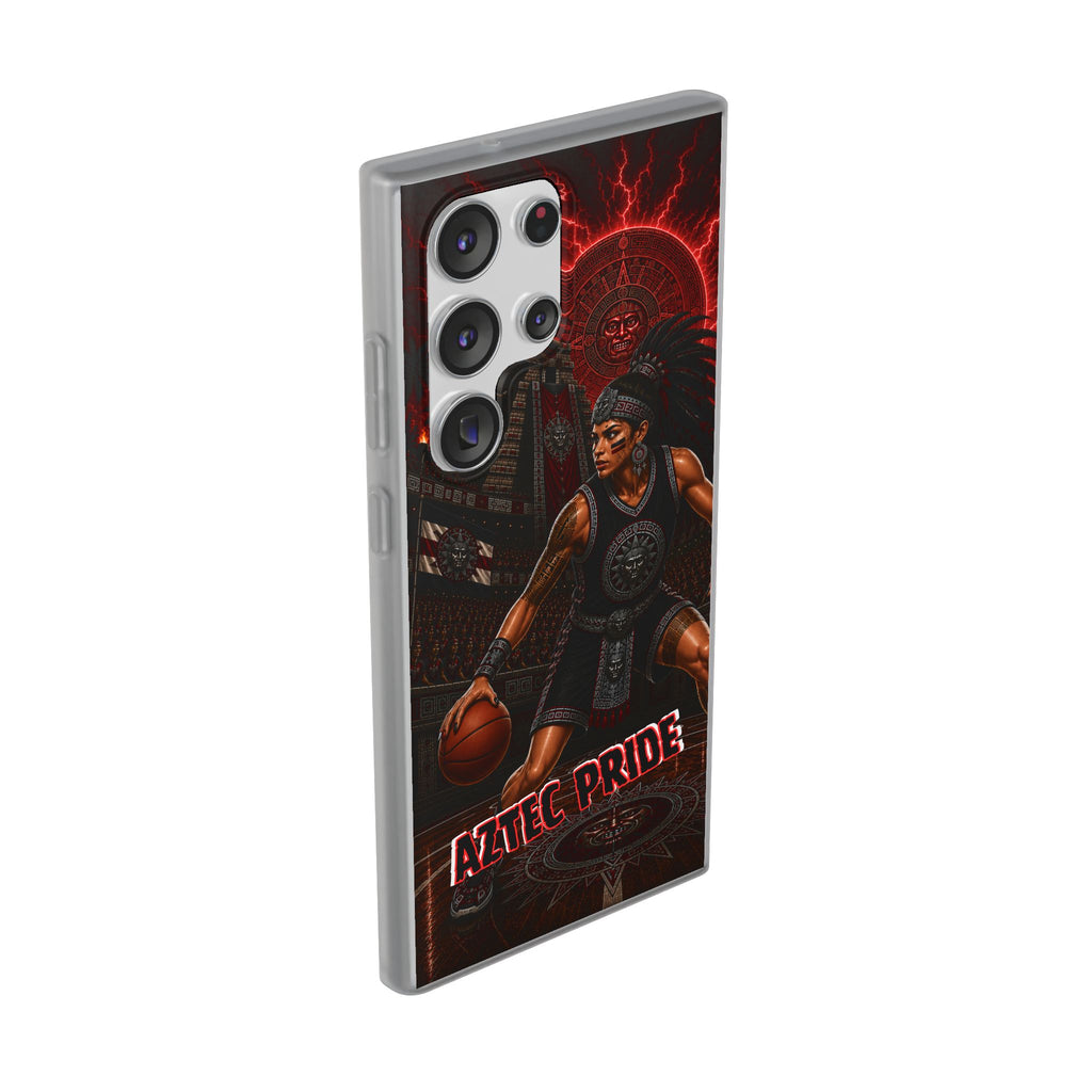 Aztec Basketball Female Warrior – Flexi Phone Case (iPhone & Samsung • Clear TPU • Made & Shipped in the USA • 🚚 FREE USA Shipping • Personalized Option)
