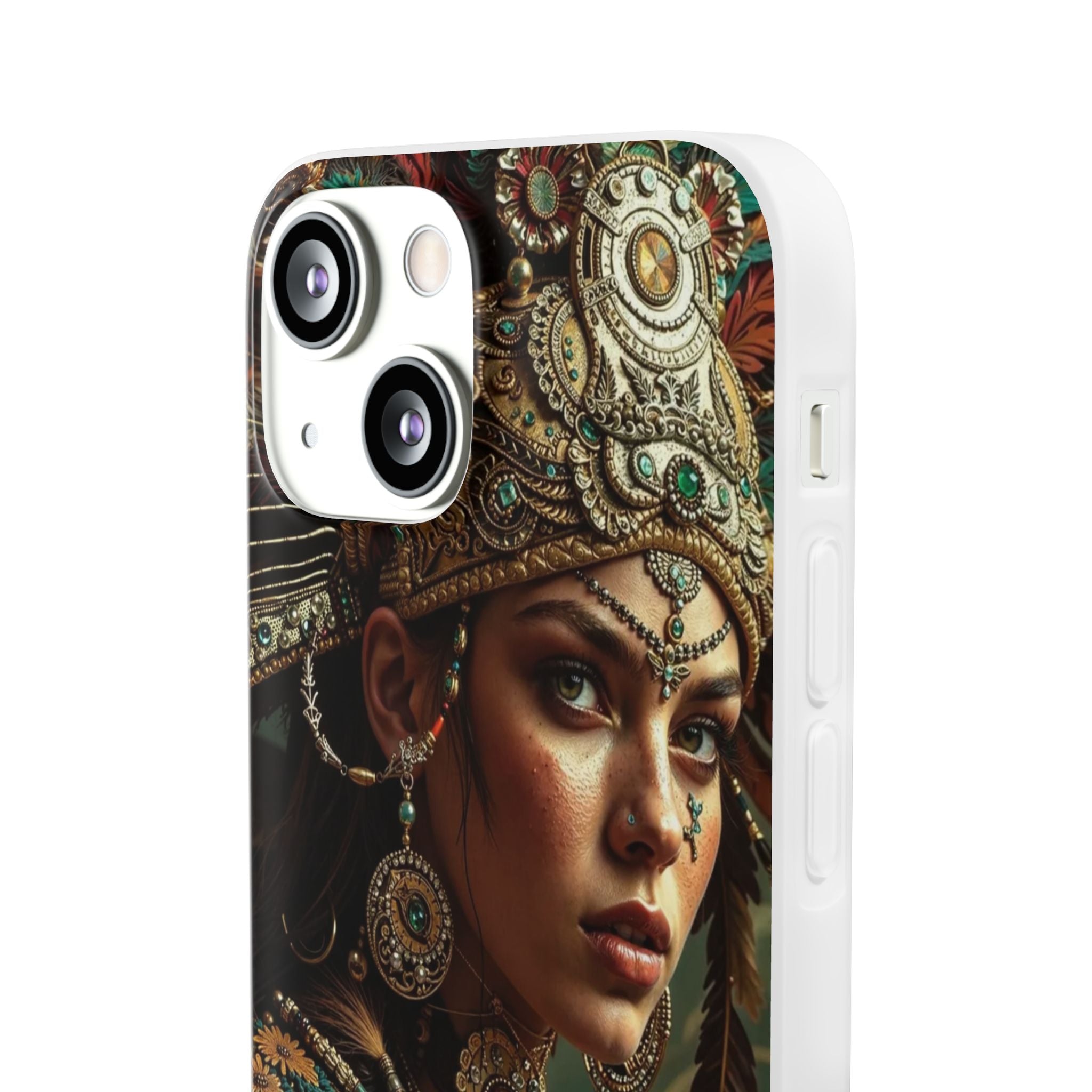 Aztec Warrior Goddess – Flexi Phone Case (iPhone & Samsung • Clear TPU • Made in USA • Personalized Option)