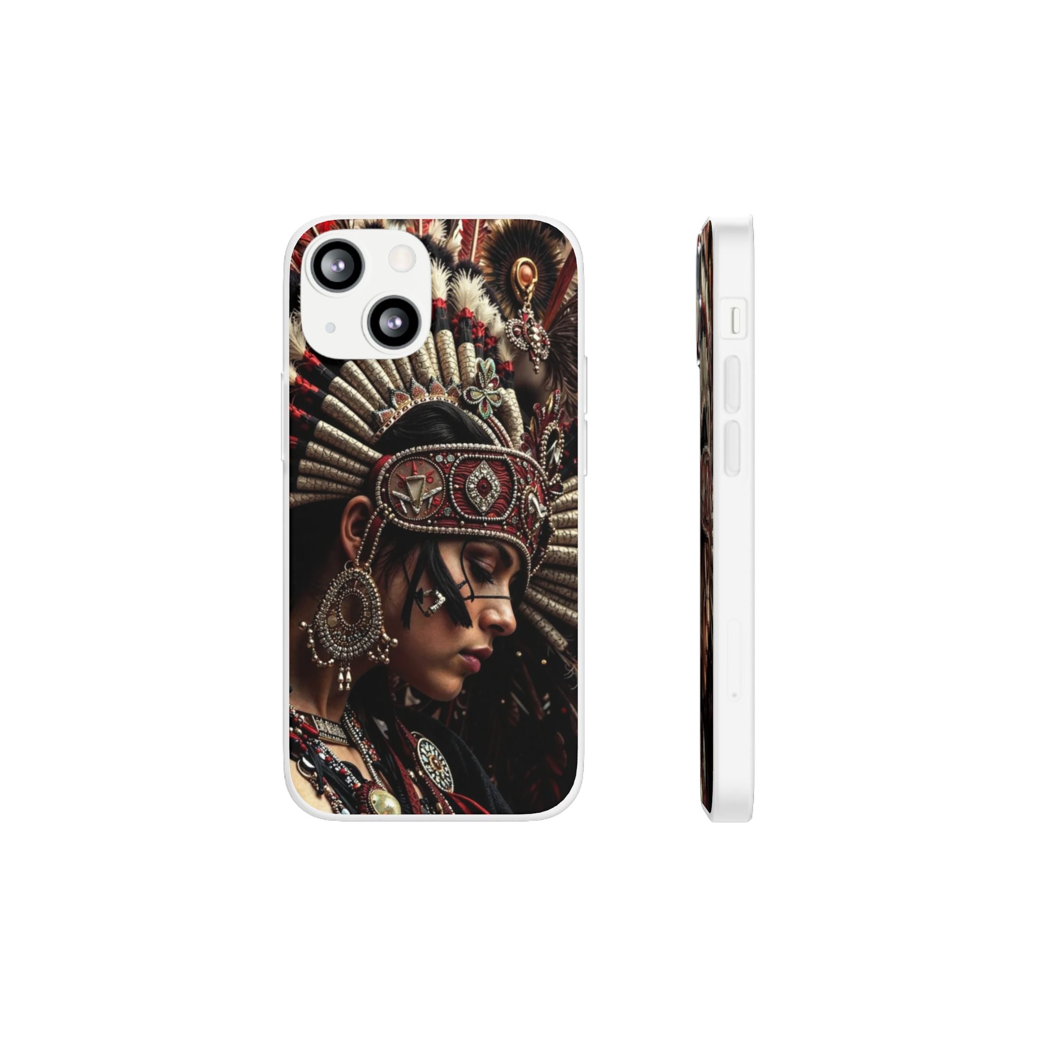 Aztec Goddess Spirit – Flexi Phone Case (iPhone & Samsung • Clear TPU • Made in USA • Personalized Option)
