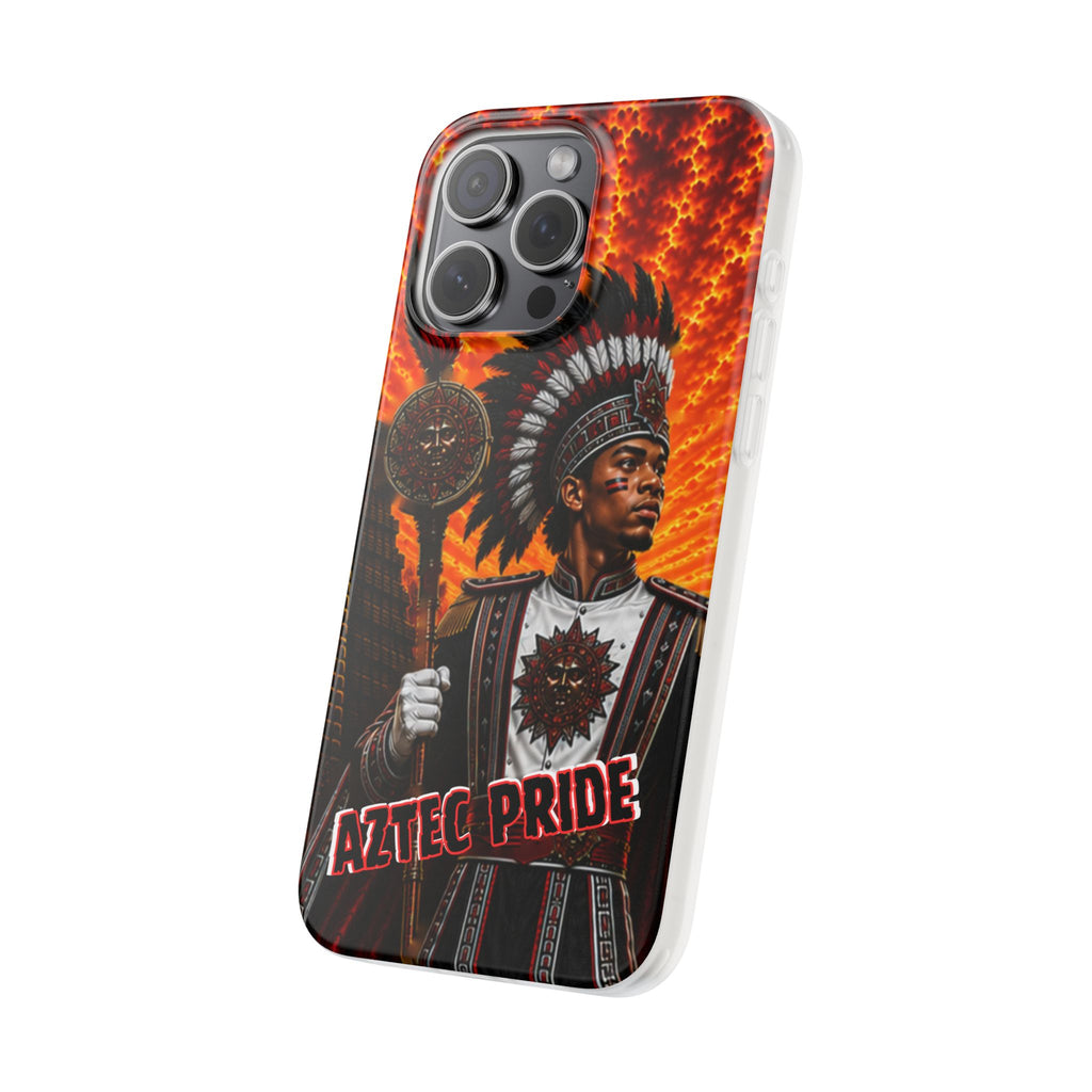 Aztec Drum Major Warrior – Flexi Phone Case (iPhone & Samsung • Clear TPU • Made & Shipped in the USA • 🚚 FREE USA Shipping • Personalized Option)