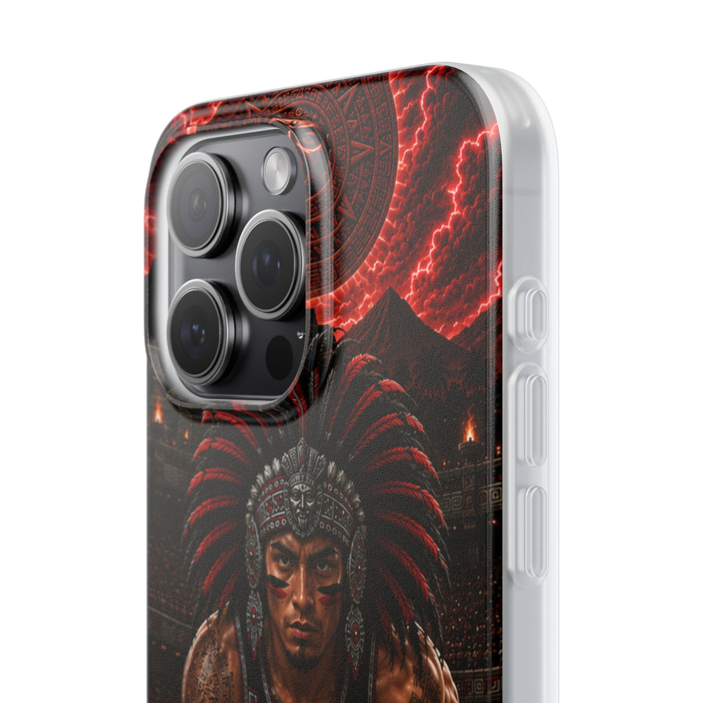 Aztec Track & Field Male Warrior – Flexi Phone Case (iPhone & Samsung • Clear TPU • Made & Shipped in the USA • 🚚 FREE USA Shipping • Personalized Option)