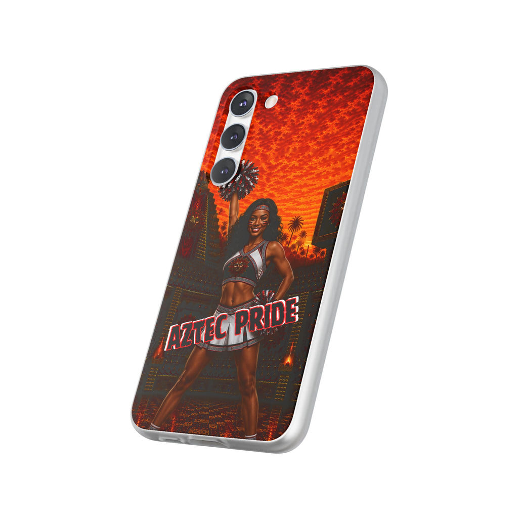 Aztec Cheerleader Warrior – Flexi Phone Case (iPhone & Samsung • Clear TPU • Made & Shipped in the USA • 🚚 FREE USA Shipping • Personalized Option)