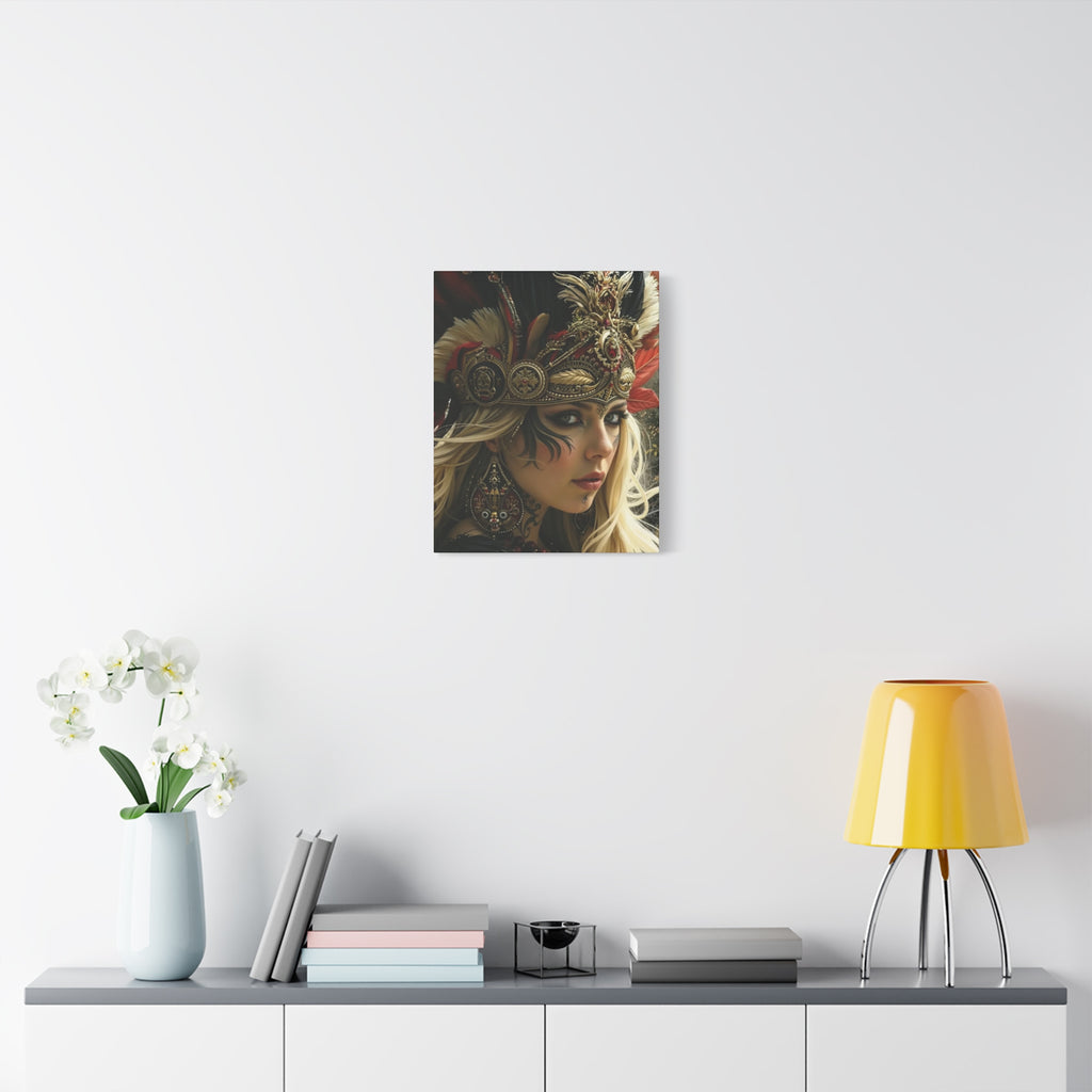 Aztec Fireheart Queen – Bold Aztec Wall Art Canvas