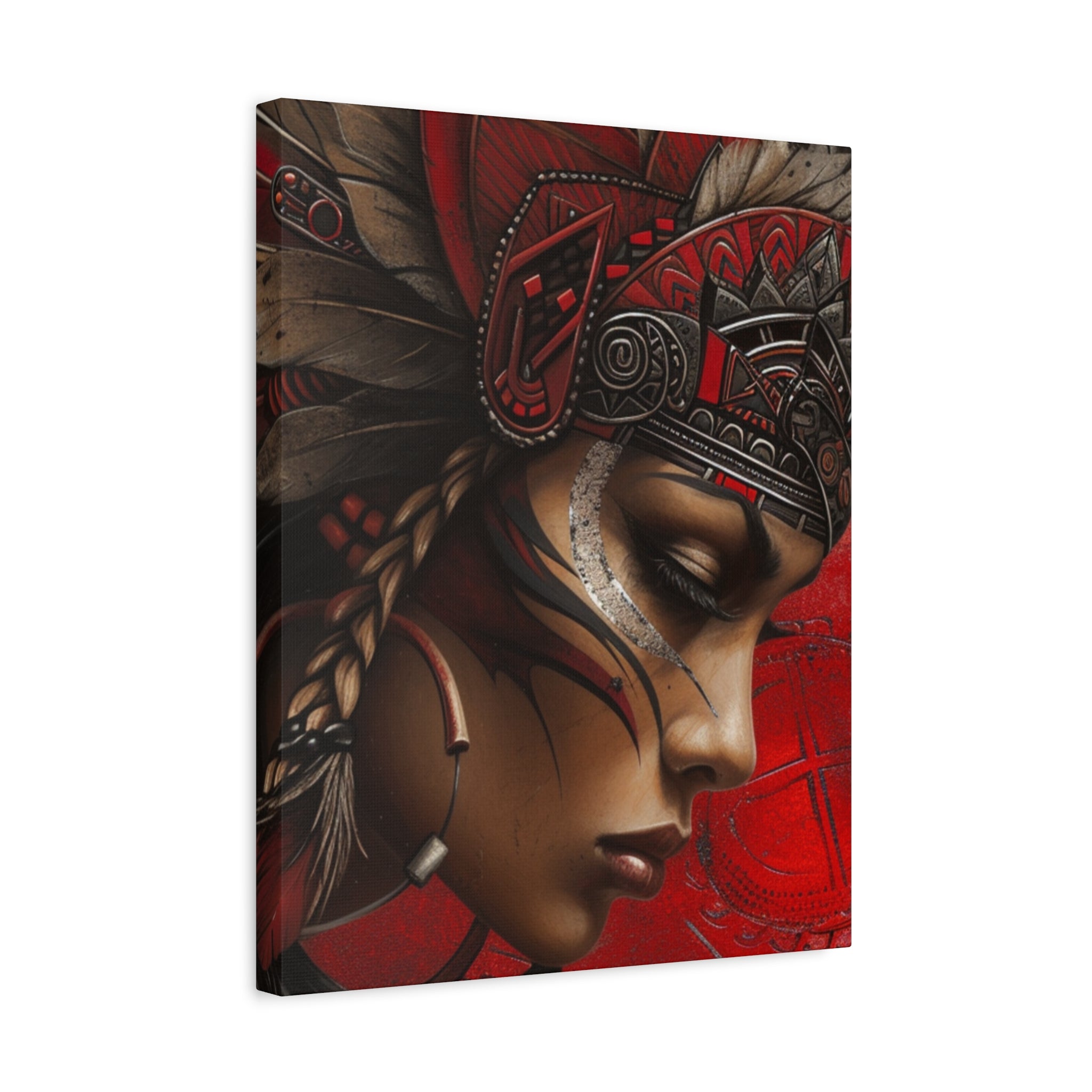 Aztec Sun Goddess – Bold Aztec Wall Art Canvas