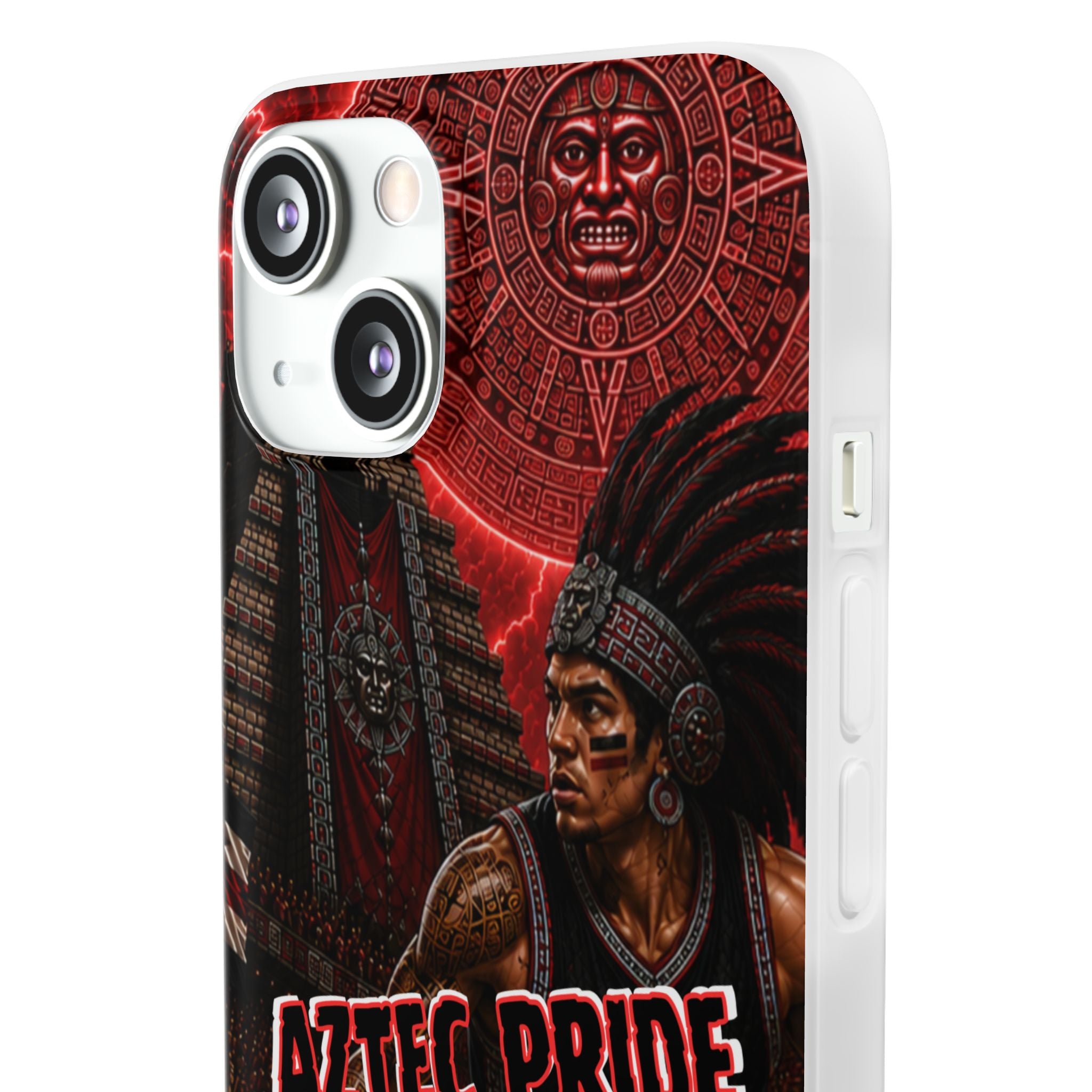 Aztec Basketall Warrior – Flexi Phone Case (iPhone & Samsung • Clear TPU • Made & Shipped in the USA • 🚚 FREE USA Shipping • Personalized Option)