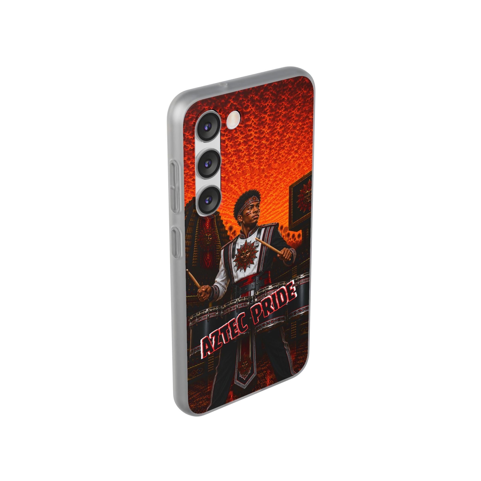 Aztec Band Warrior – Flexi Phone Case (iPhone & Samsung • Clear TPU • Made & Shipped in the USA • 🚚 FREE USA Shipping • Personalized Option)