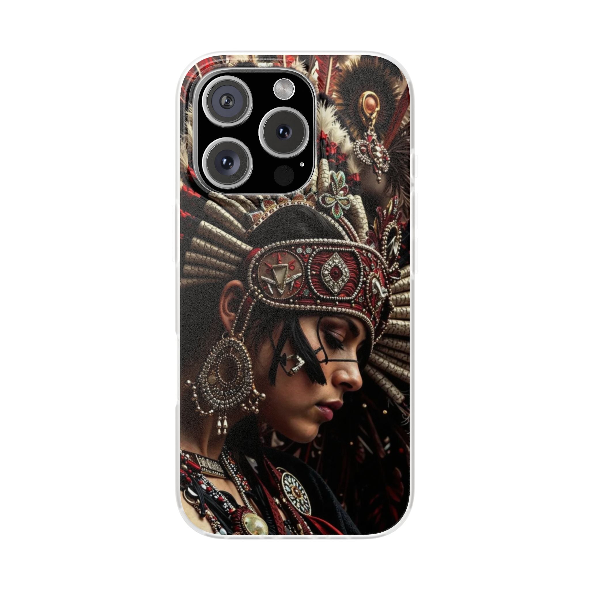 Aztec Goddess Spirit – Flexi Phone Case (iPhone & Samsung • Clear TPU • Made in USA • Personalized Option)