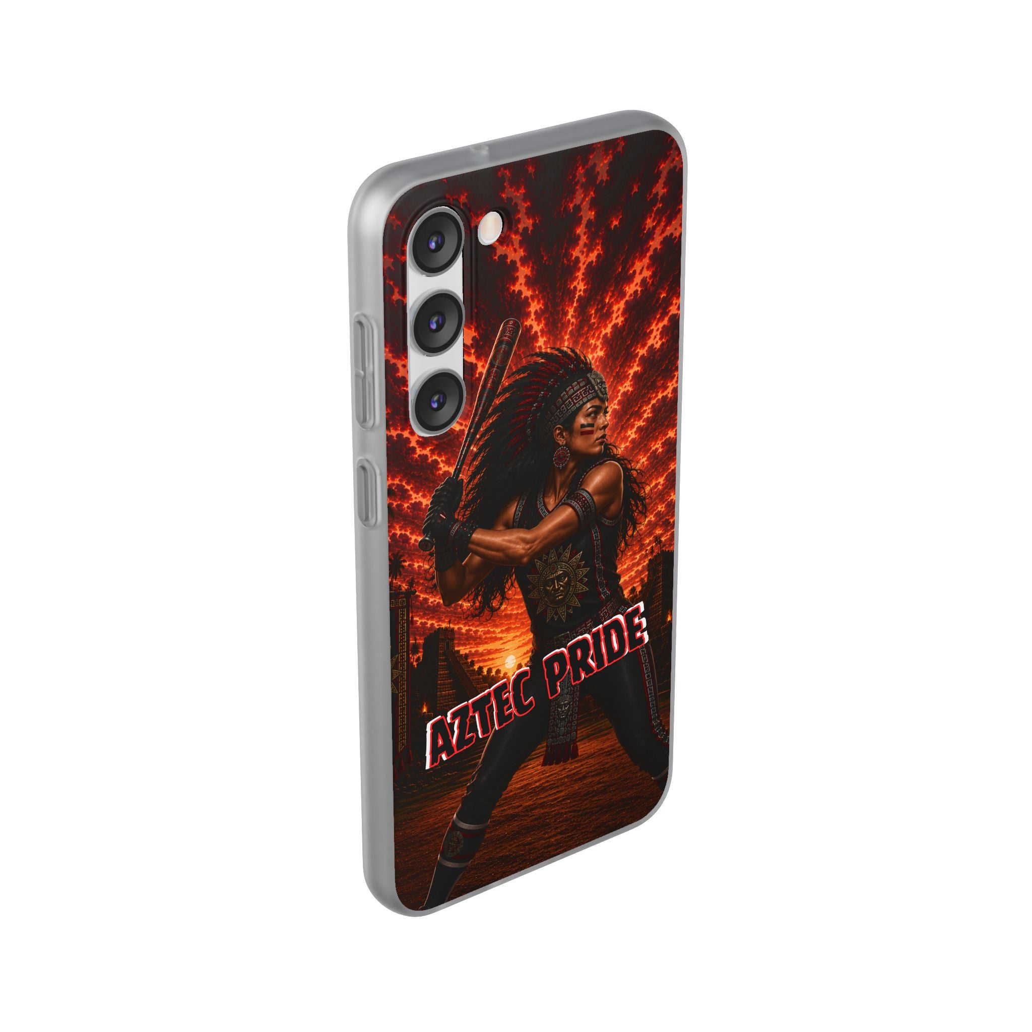 Aztec Softball Warrior – Flexi Phone Case (iPhone & Samsung • Clear TPU • Made & Shipped in the USA • 🚚 FREE USA Shipping • Personalized Option)