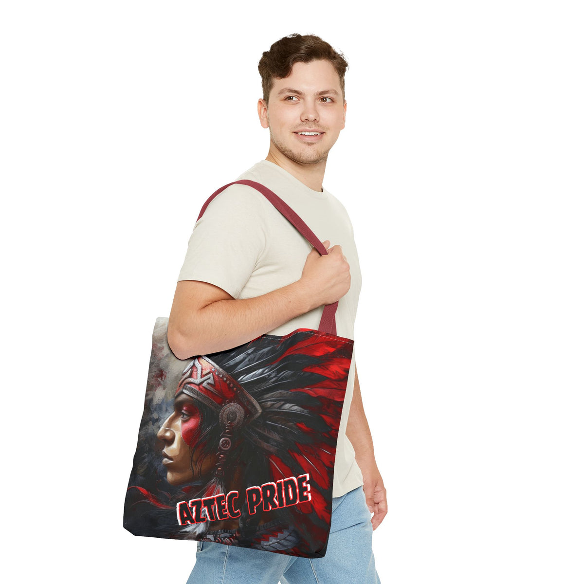 Aztec Silent Warrior Tote Bag – Aztec-Inspired Reusable Shopping Bag | GringoArte
