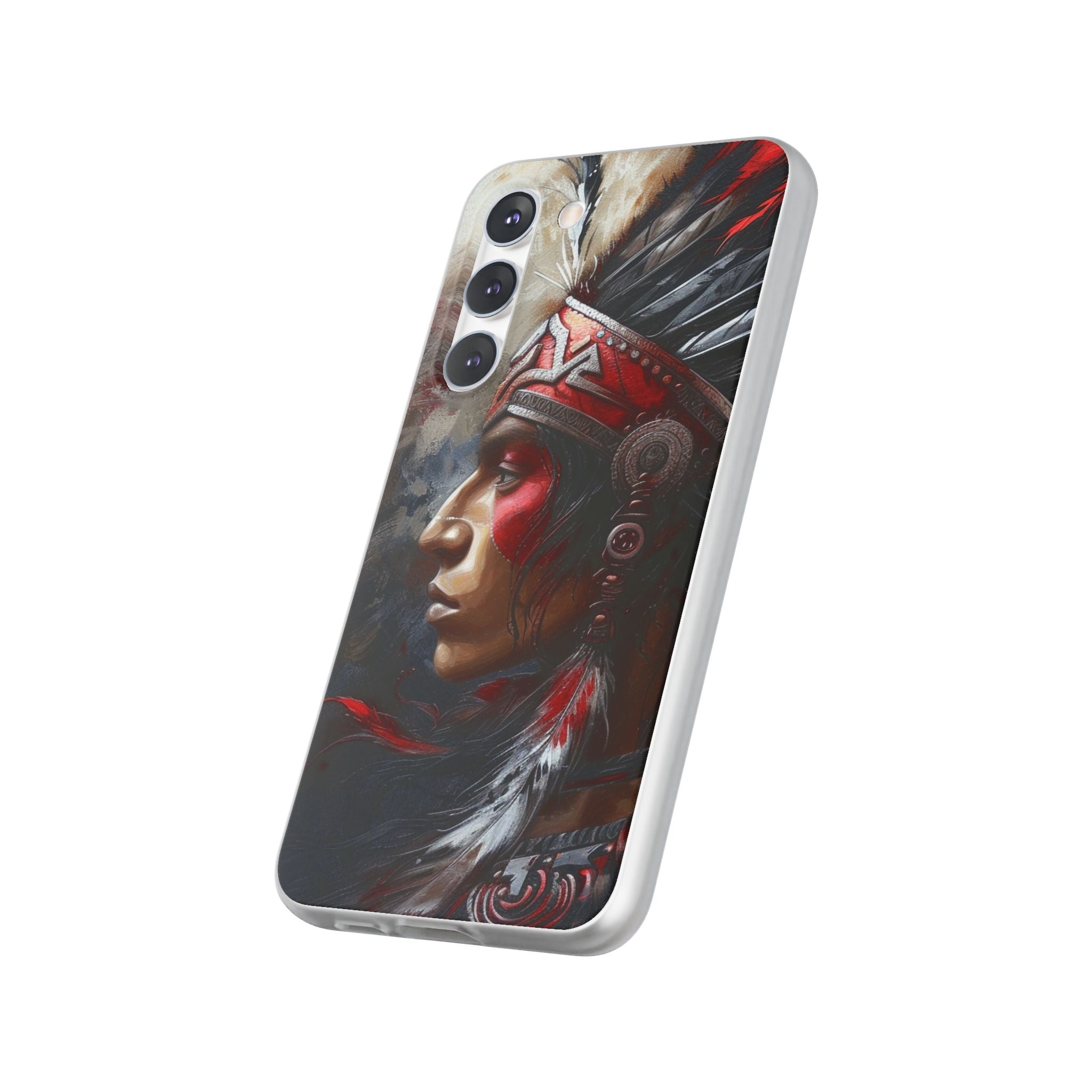 Aztec Silent Warrior – Flexi Phone Case (iPhone & Samsung • Clear TPU • Made in USA • Personalized Option)
