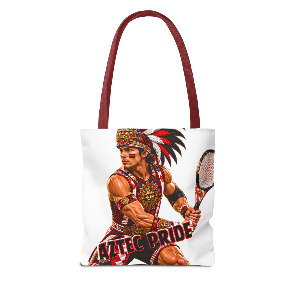 Aztec Tennis Male Warrior Tote Bag | Aztec-Inspired AI Art • Made & Shipped in the USA • 🚚 FREE USA Shipping • FREE Personalization