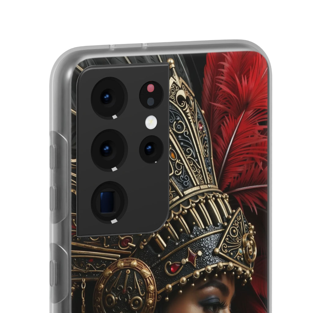 Aztec Lioness Queen – Flexi Phone Case (iPhone & Samsung • Clear TPU • Made in USA • Personalized Option)