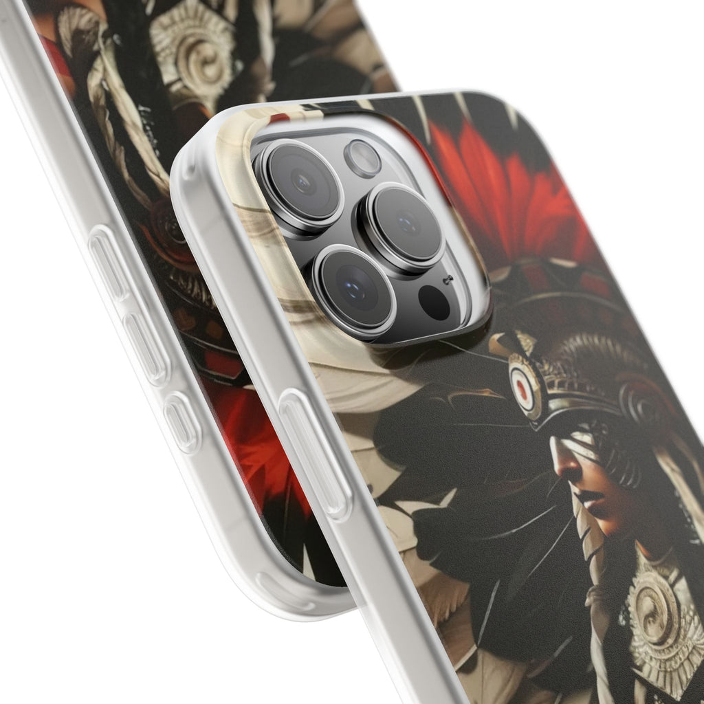 Aztec Fierce Warrior – Flexi Phone Case (iPhone & Samsung • Clear TPU • Made in USA • Personalized Option)