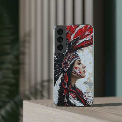 Aztec Silent Goddess – Flexi Phone Case (iPhone & Samsung • Clear TPU • Made in USA • Personalized Option)