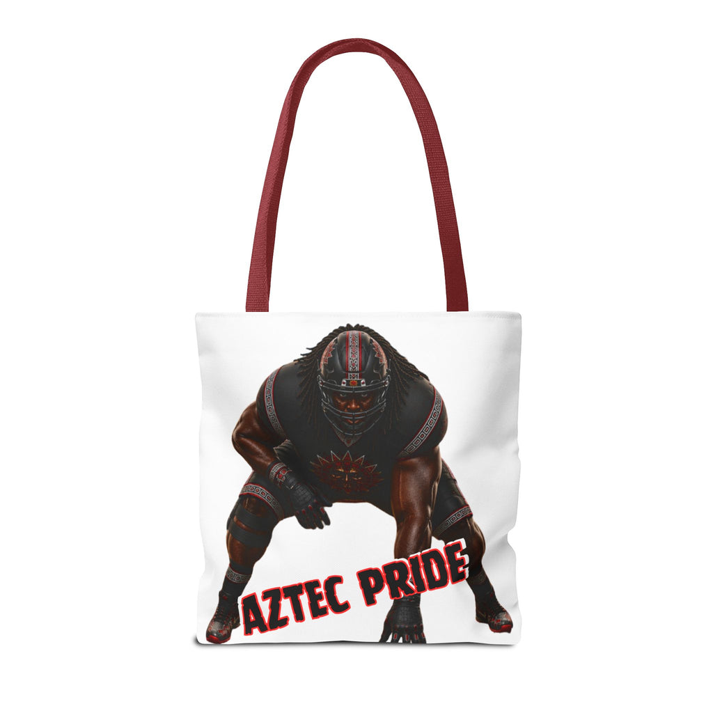 Aztec Football O-Line Warrior Tote Bag | Aztec-Inspired AI Art • Made & Shipped in the USA • 🚚 FREE USA Shipping • FREE Personalization
