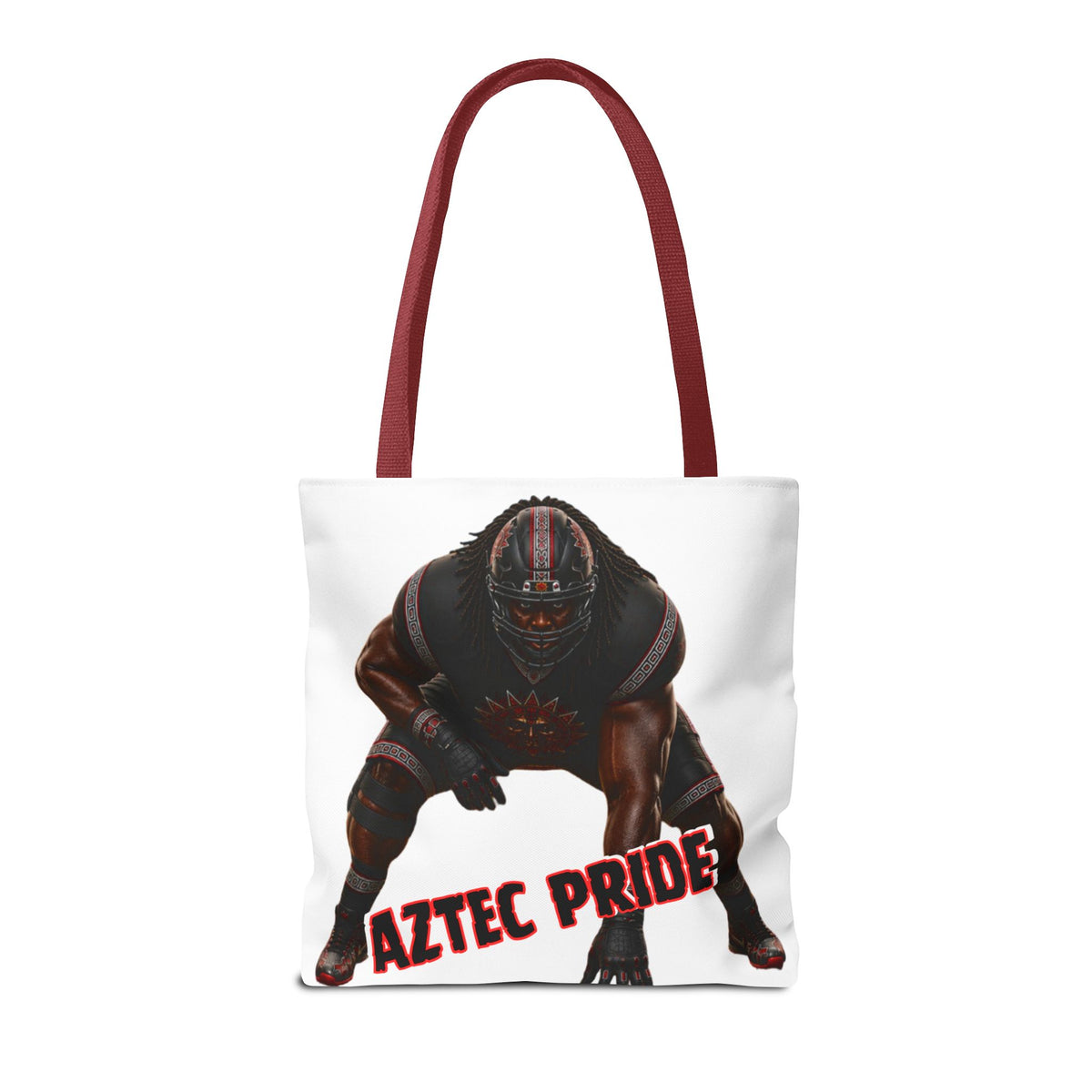 Aztec Football O-Line Warrior Tote Bag | Aztec-Inspired AI Art • Made & Shipped in the USA • 🚚 FREE USA Shipping • FREE Personalization