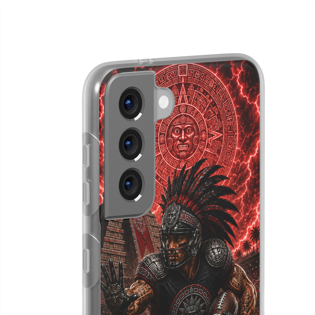 Aztec Football Warrior – Flexi Phone Case (iPhone & Samsung • Clear TPU • Made in USA • Personalized Option)