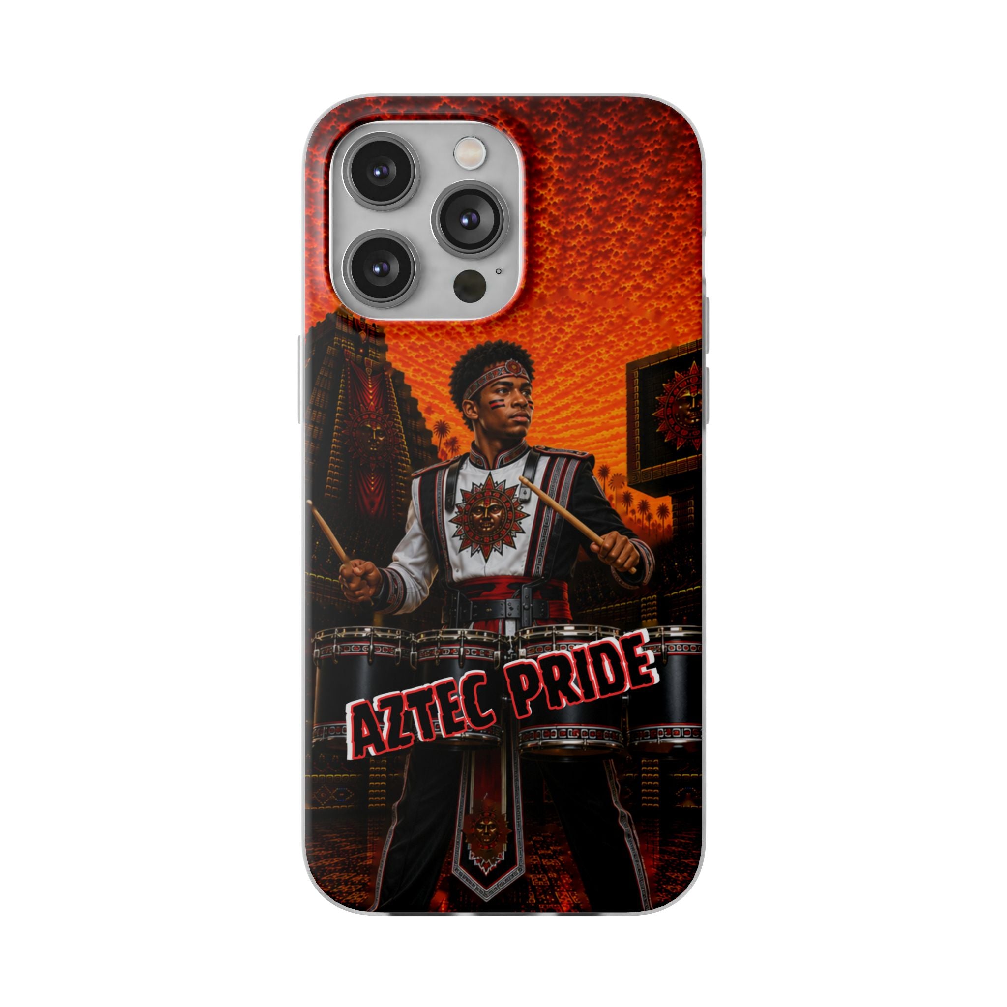 Aztec Band Warrior – Flexi Phone Case (iPhone & Samsung • Clear TPU • Made & Shipped in the USA • 🚚 FREE USA Shipping • Personalized Option)