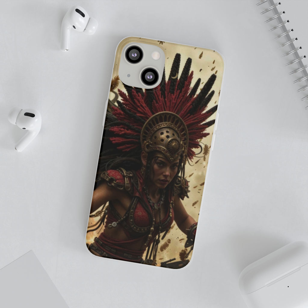 Aztec Bloodwar Queen – Flexi Phone Case (iPhone & Samsung • Clear TPU • Made in USA • Personalized Option)