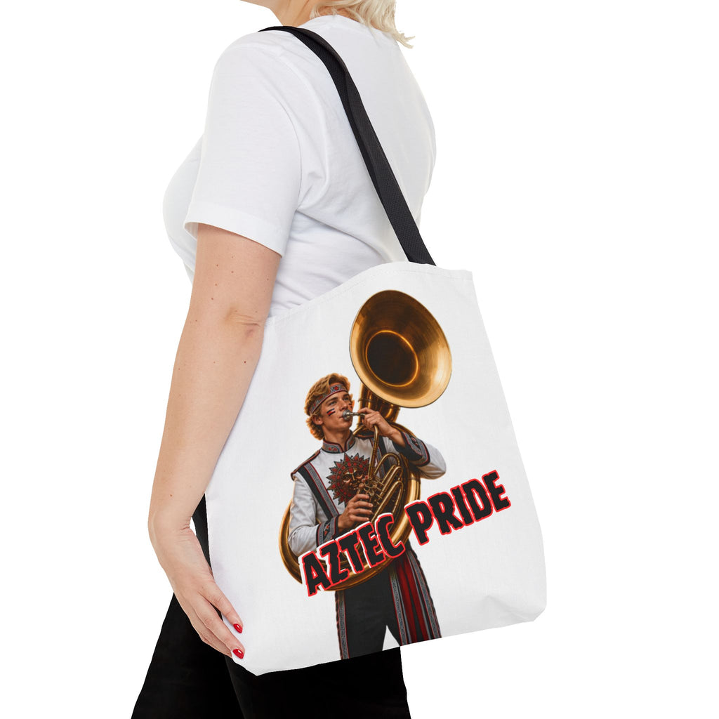 Aztec Band Warrior Tote Bag | Aztec-Inspired AI Art • Made & Shipped in the USA • 🚚 FREE USA Shipping • FREE Personalization