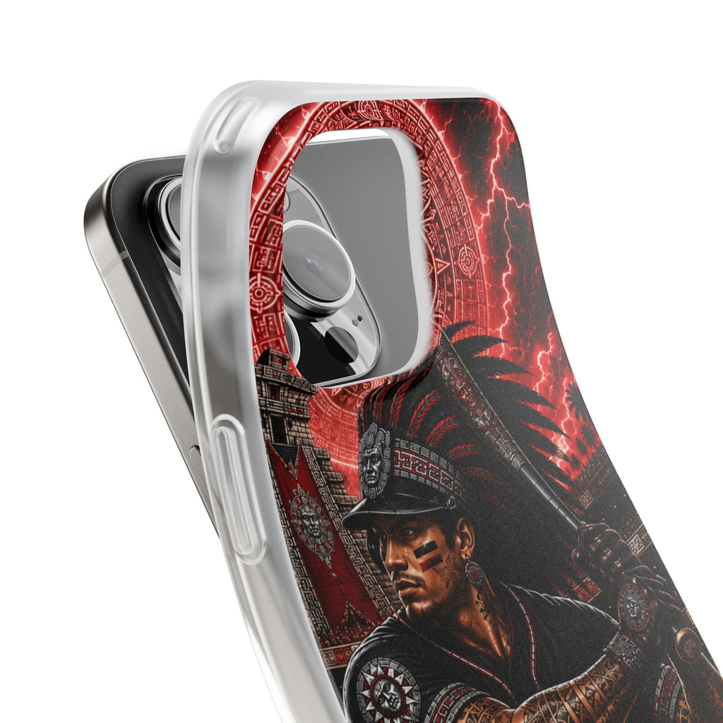 Aztec Baseball Warrior – Flexi Phone Case (iPhone & Samsung • Clear TPU • Made & Shipped in the USA • 🚚 FREE USA Shipping • Personalized Option)