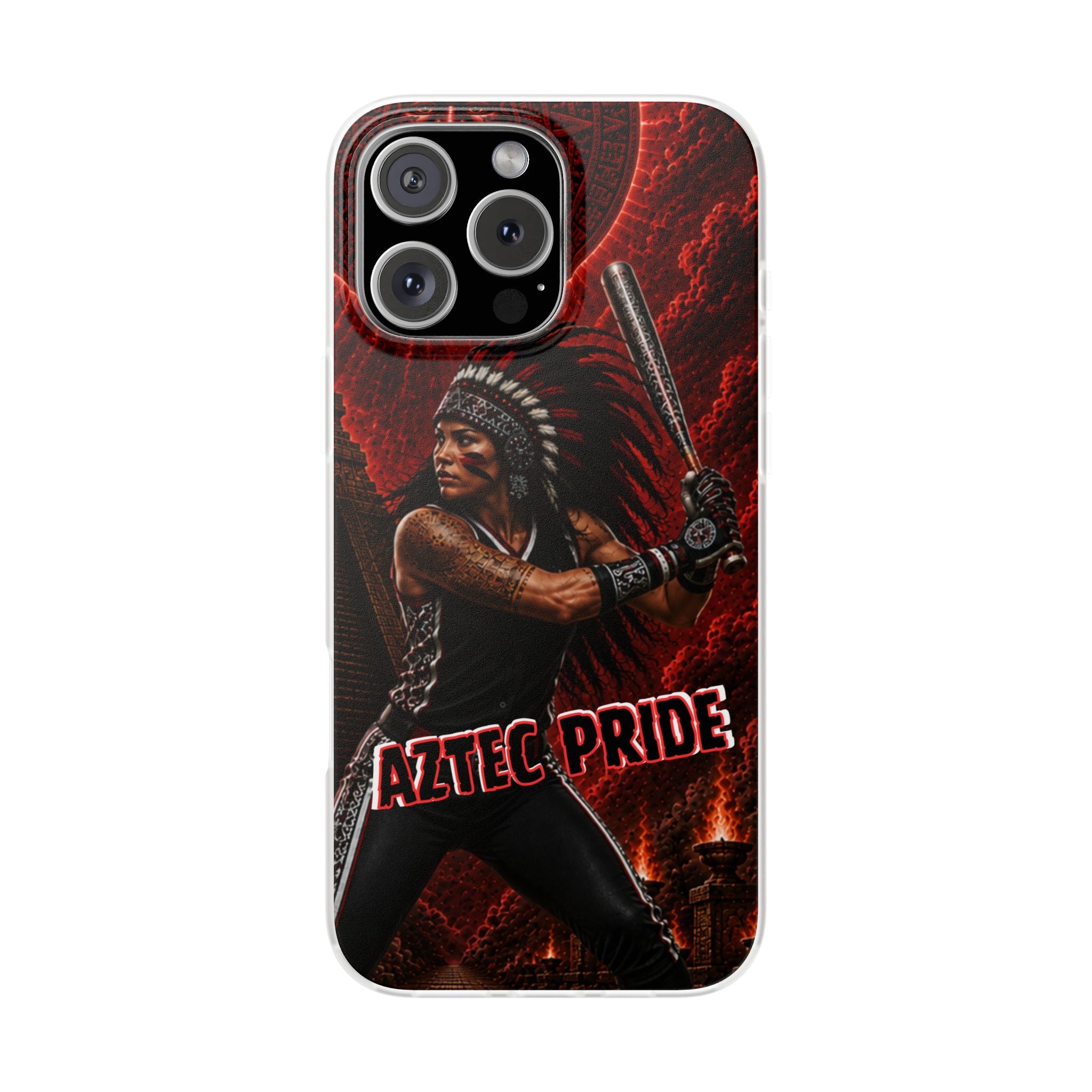 Aztec Softball Warrior – Flexi Phone Case (iPhone & Samsung • Clear TPU • Made in USA • Personalized Option)