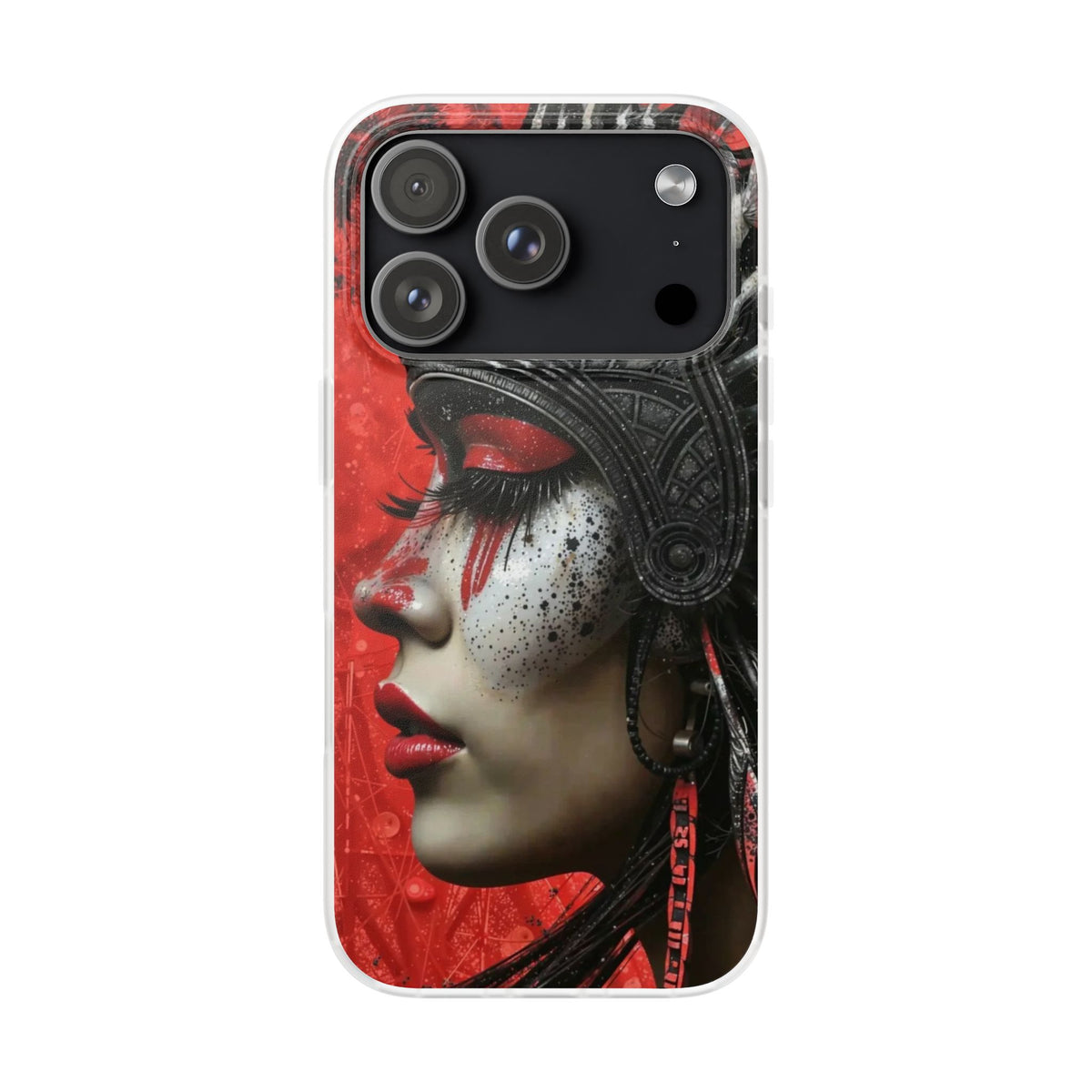 Aztec Fearless Goddess – Flexi Phone Case (iPhone & Samsung • Clear TPU • Made in USA • Personalized Option)