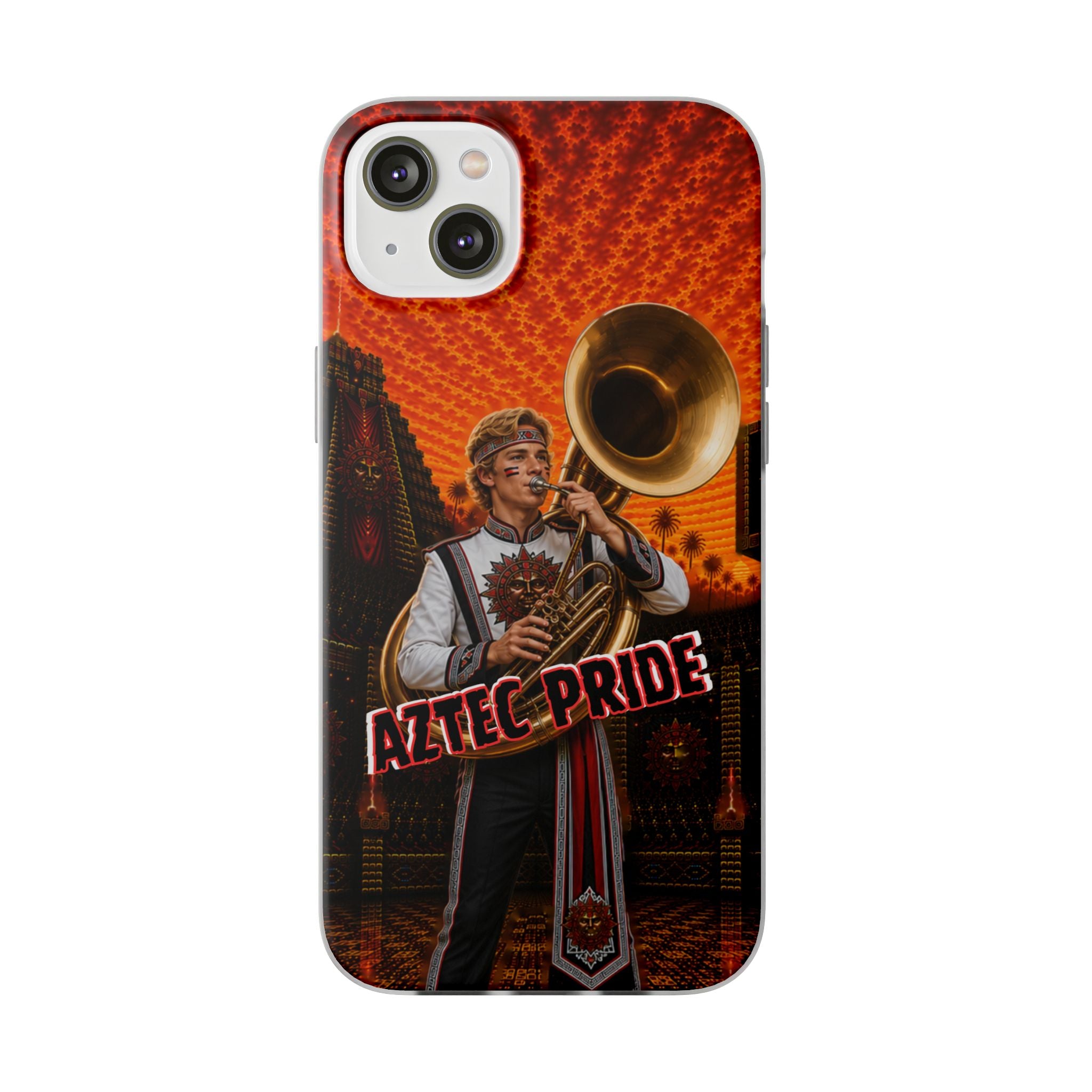Aztec Band Warrior – Flexi Phone Case (iPhone & Samsung • Clear TPU • Made & Shipped in the USA • 🚚 FREE USA Shipping • Personalized Option)