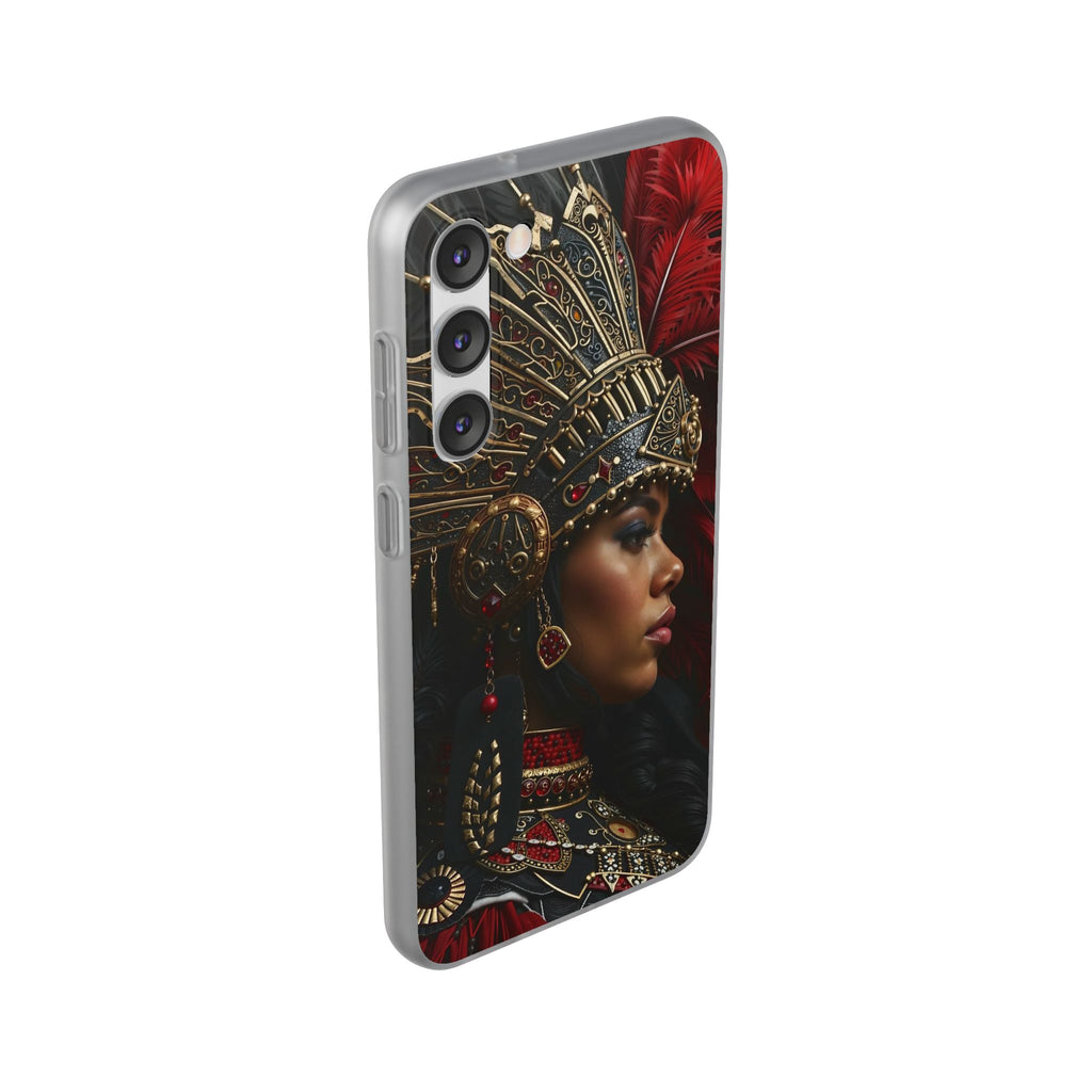 Aztec Lioness Queen – Flexi Phone Case (iPhone & Samsung • Clear TPU • Made in USA • Personalized Option)