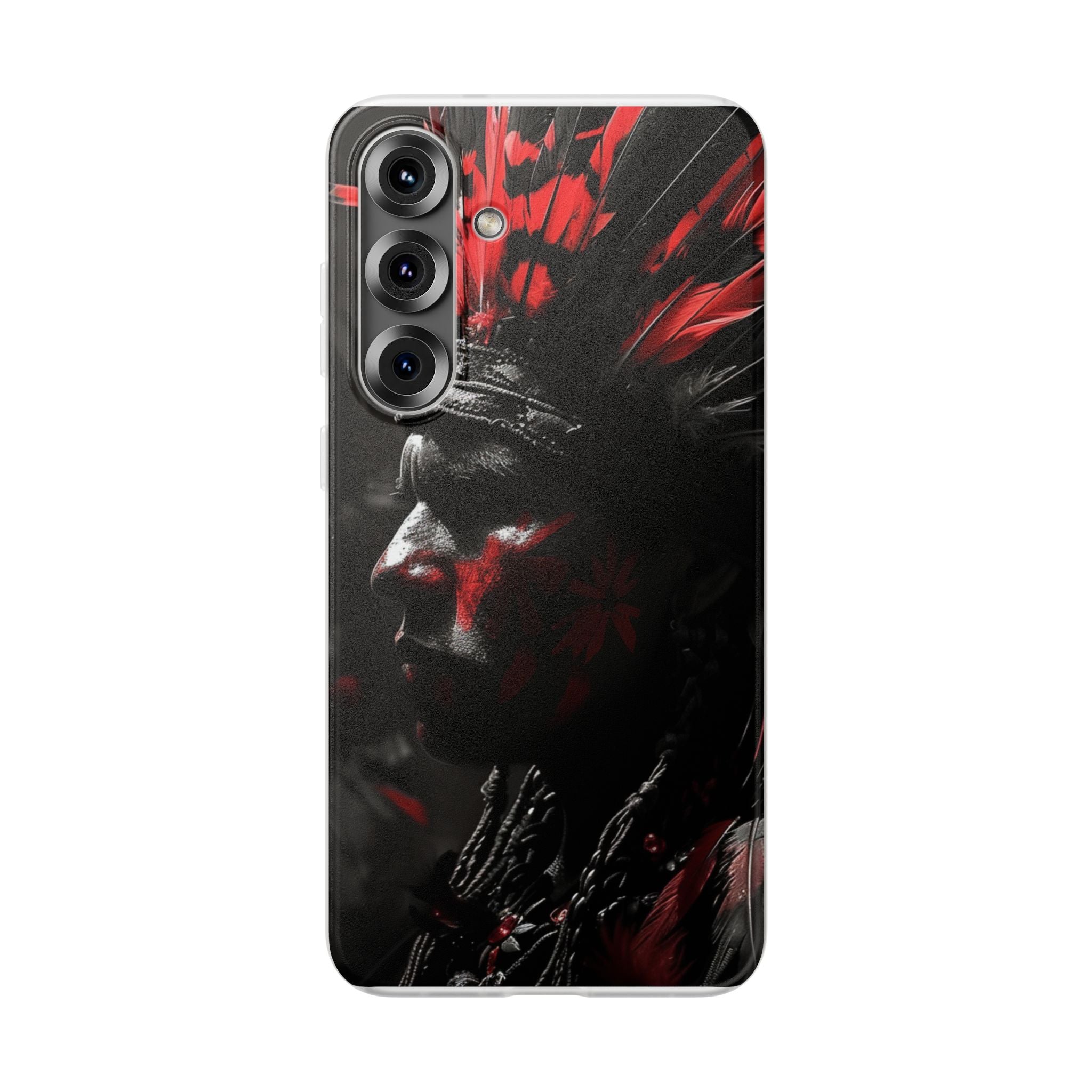 Aztec Jaguar Warrior – Flexi Phone Case (iPhone & Samsung • Clear TPU • Made in USA • Personalized Option)