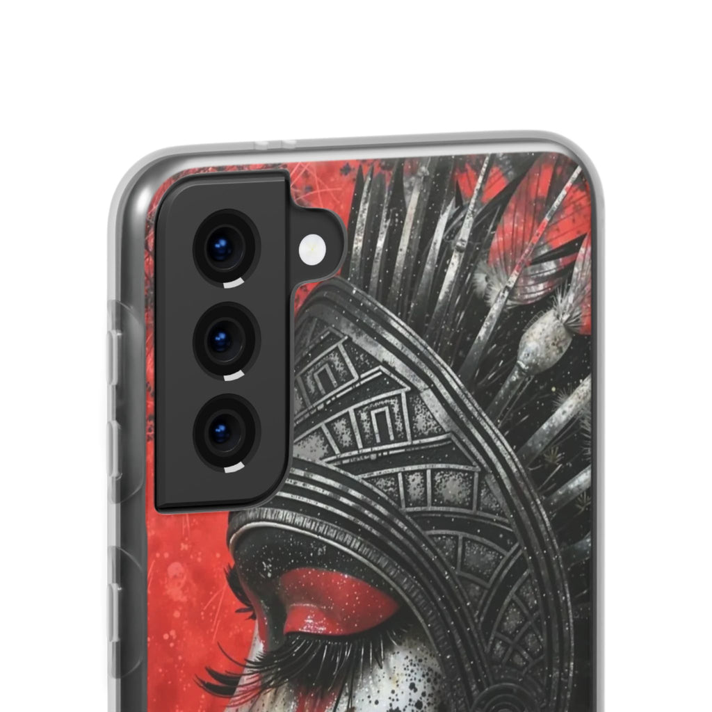 Aztec Fearless Goddess – Flexi Phone Case (iPhone & Samsung • Clear TPU • Made in USA • Personalized Option)