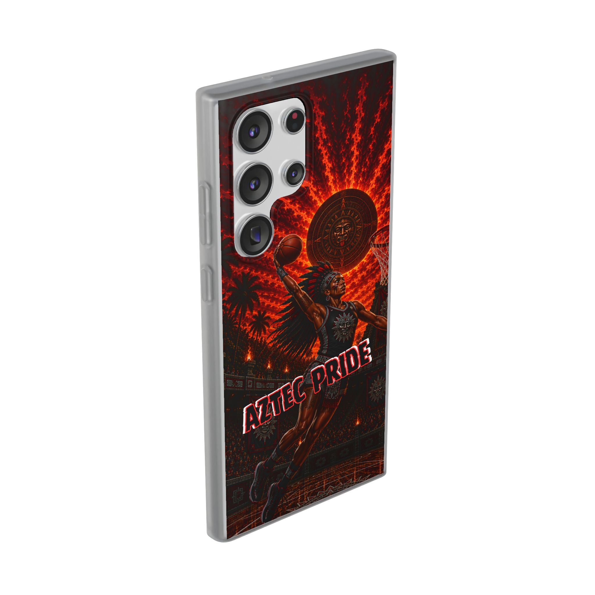 Aztec Basketball Female Warrior – Flexi Phone Case (iPhone & Samsung • Clear TPU • Made & Shipped in the USA • 🚚 FREE USA Shipping • Personalized Option)