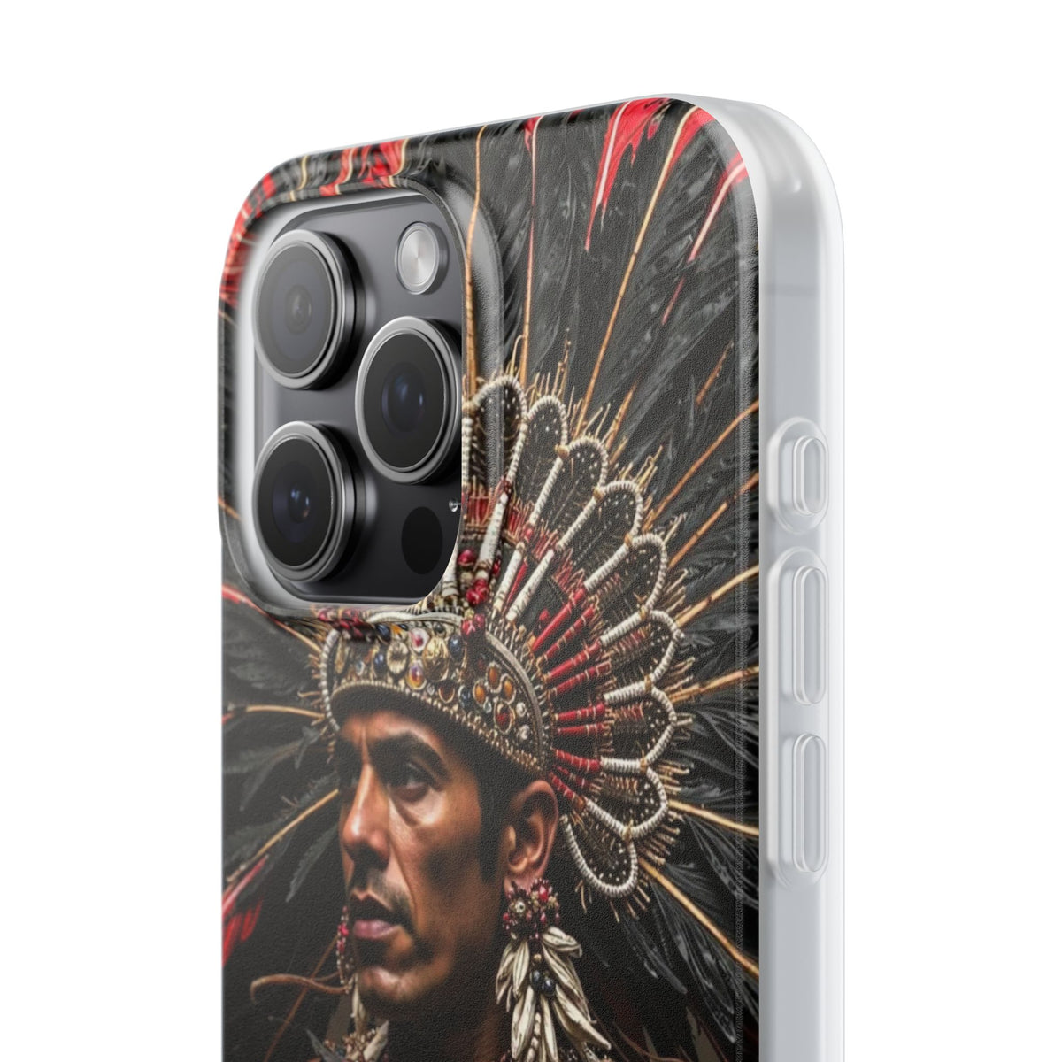 Aztec Sun Guardian – Flexi Phone Case (iPhone & Samsung • Clear TPU • Made in USA • Personalized Option)