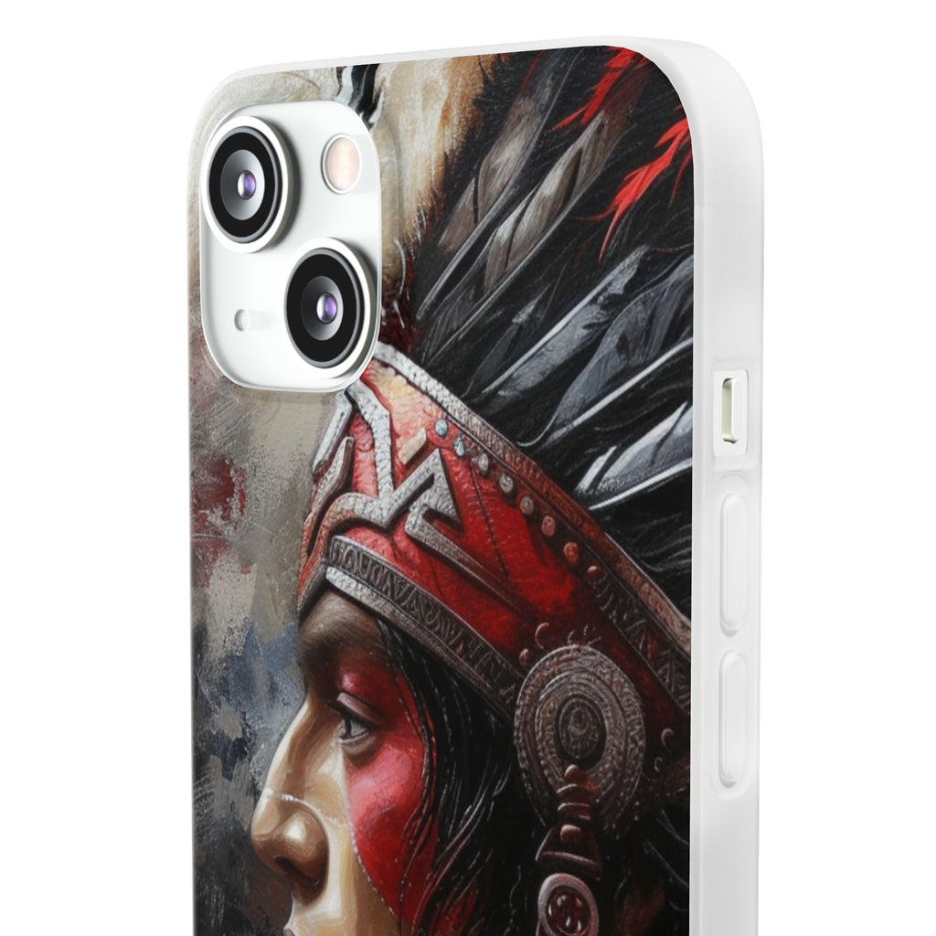 Aztec Silent Warrior – Flexi Phone Case (iPhone & Samsung • Clear TPU • Made in USA • Personalized Option)