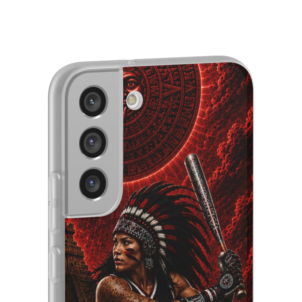 Aztec Softball Warrior – Flexi Phone Case (iPhone & Samsung • Clear TPU • Made in USA • Personalized Option)