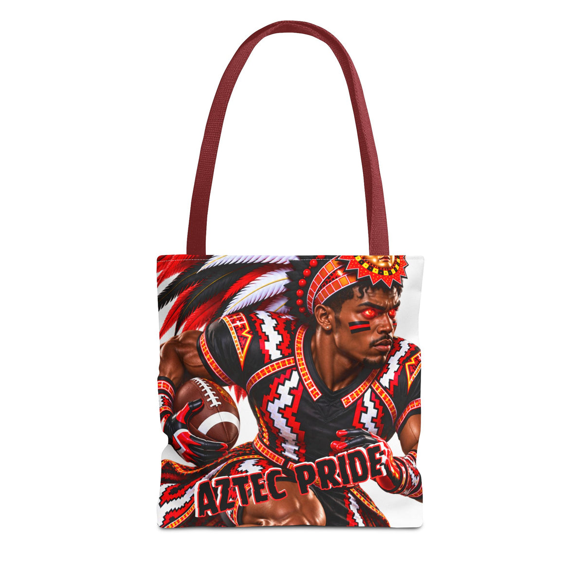 Aztec Football RB Warrior Tote Bag | Aztec-Inspired AI Art • Made & Shipped in the USA • 🚚 FREE USA Shipping • FREE Personalization