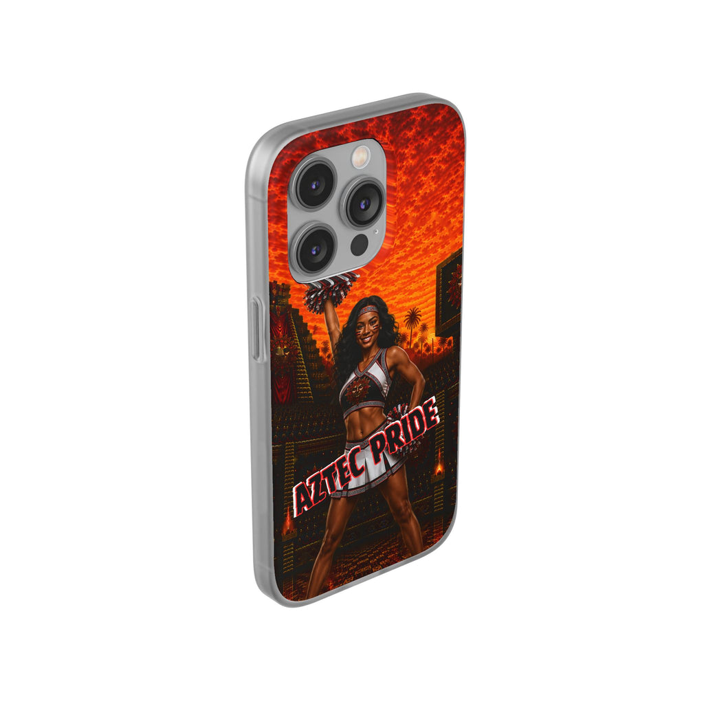 Aztec Cheerleader Warrior – Flexi Phone Case (iPhone & Samsung • Clear TPU • Made & Shipped in the USA • 🚚 FREE USA Shipping • Personalized Option)