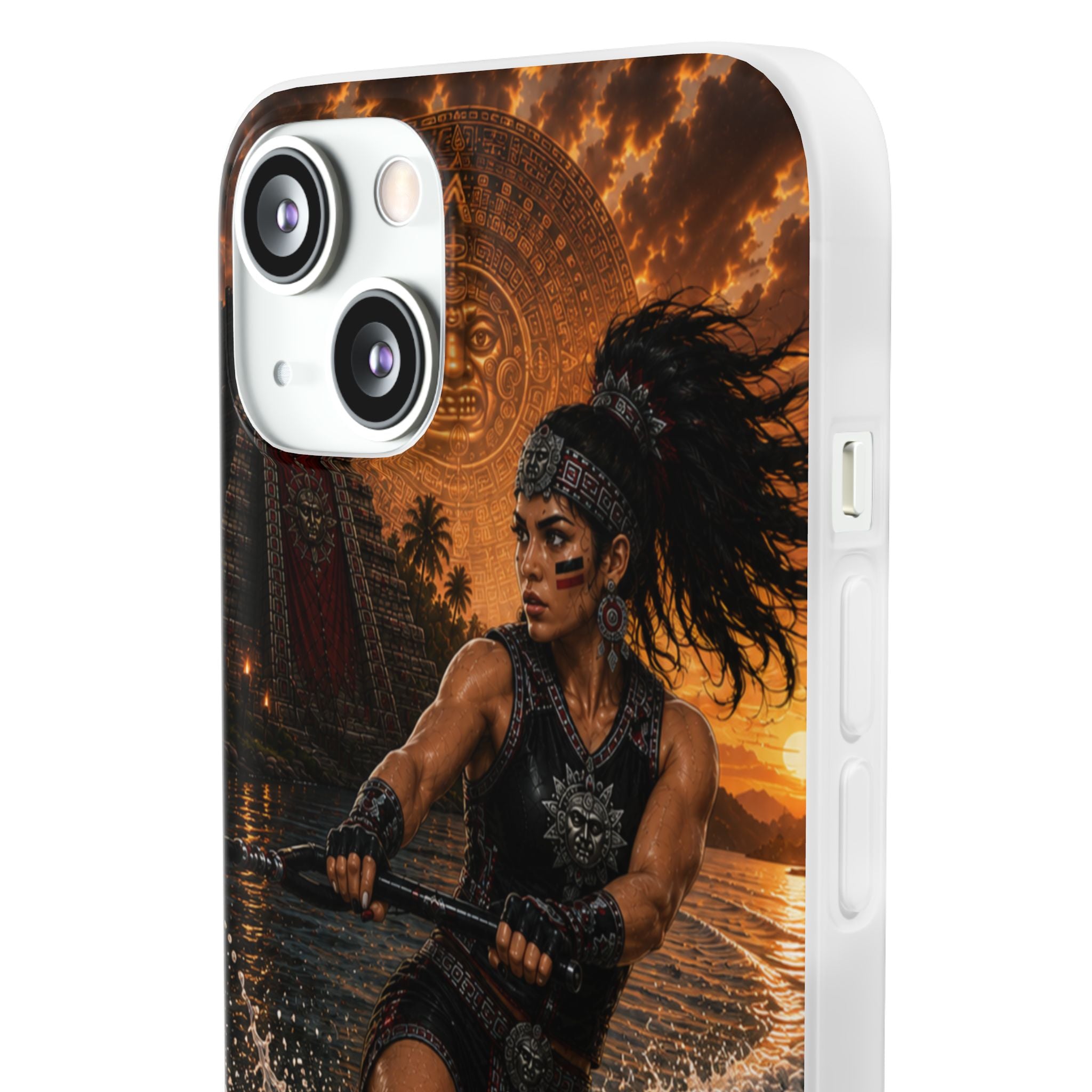 Aztec Wakeboard Female Warrior – Flexi Phone Case (iPhone & Samsung • Clear TPU • Made & Shipped in the USA • 🚚 FREE USA Shipping • Personalized Option)