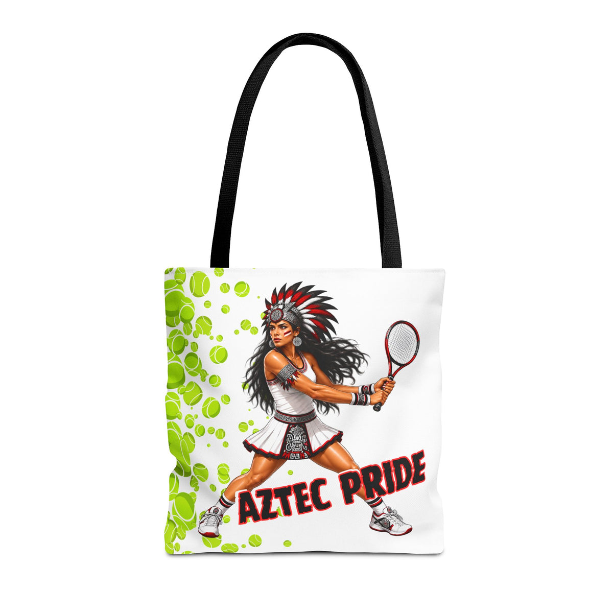 Aztec Tennis Female Warrior Tote Bag | Aztec-Inspired AI Art • Made & Shipped in the USA • 🚚 FREE USA Shipping • FREE Personalization