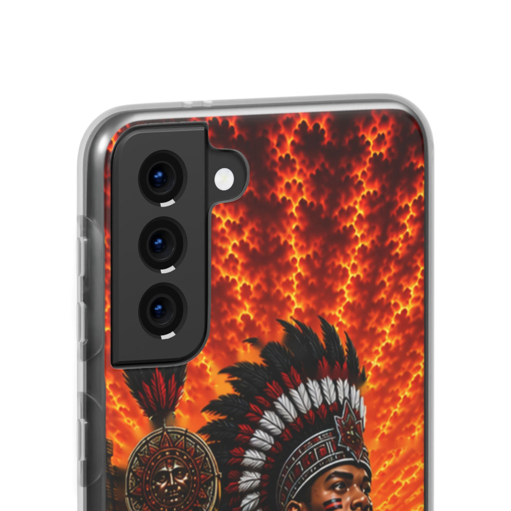 Aztec Drum Major Warrior – Flexi Phone Case (iPhone & Samsung • Clear TPU • Made & Shipped in the USA • 🚚 FREE USA Shipping • Personalized Option)