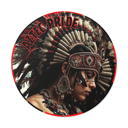Aztec Goddess Spirit Round Vinyl Sticker – Waterproof Matte Decal (2”–6”)