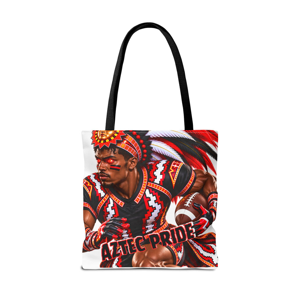 Aztec Football RB Warrior Tote Bag | Aztec-Inspired AI Art • Made & Shipped in the USA • 🚚 FREE USA Shipping • FREE Personalization