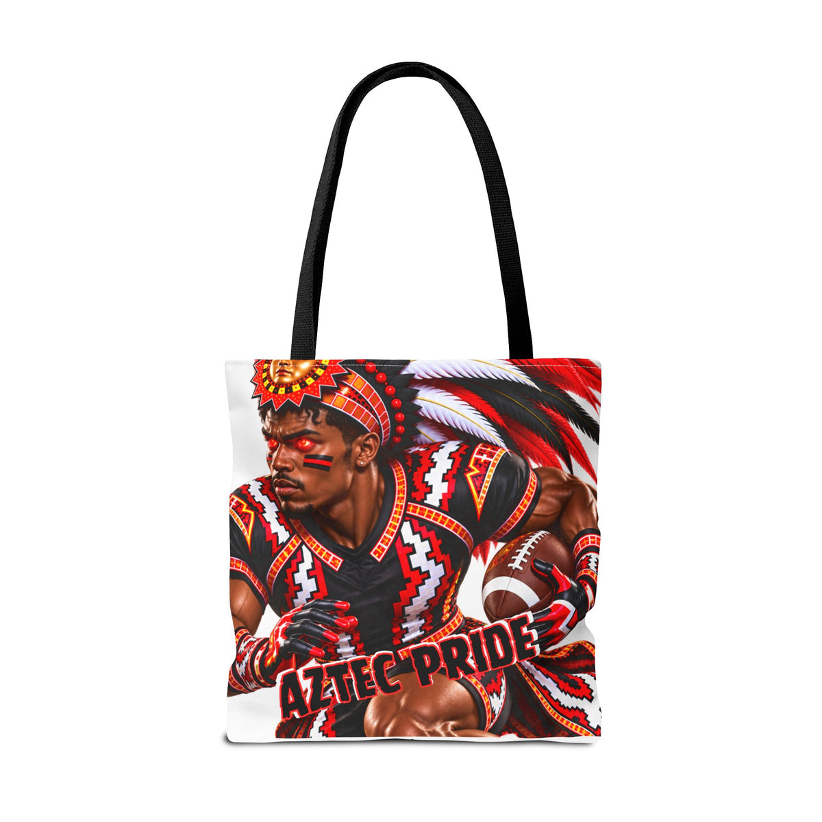 Aztec Football RB Warrior Tote Bag | Aztec-Inspired AI Art • Made & Shipped in the USA • 🚚 FREE USA Shipping • FREE Personalization