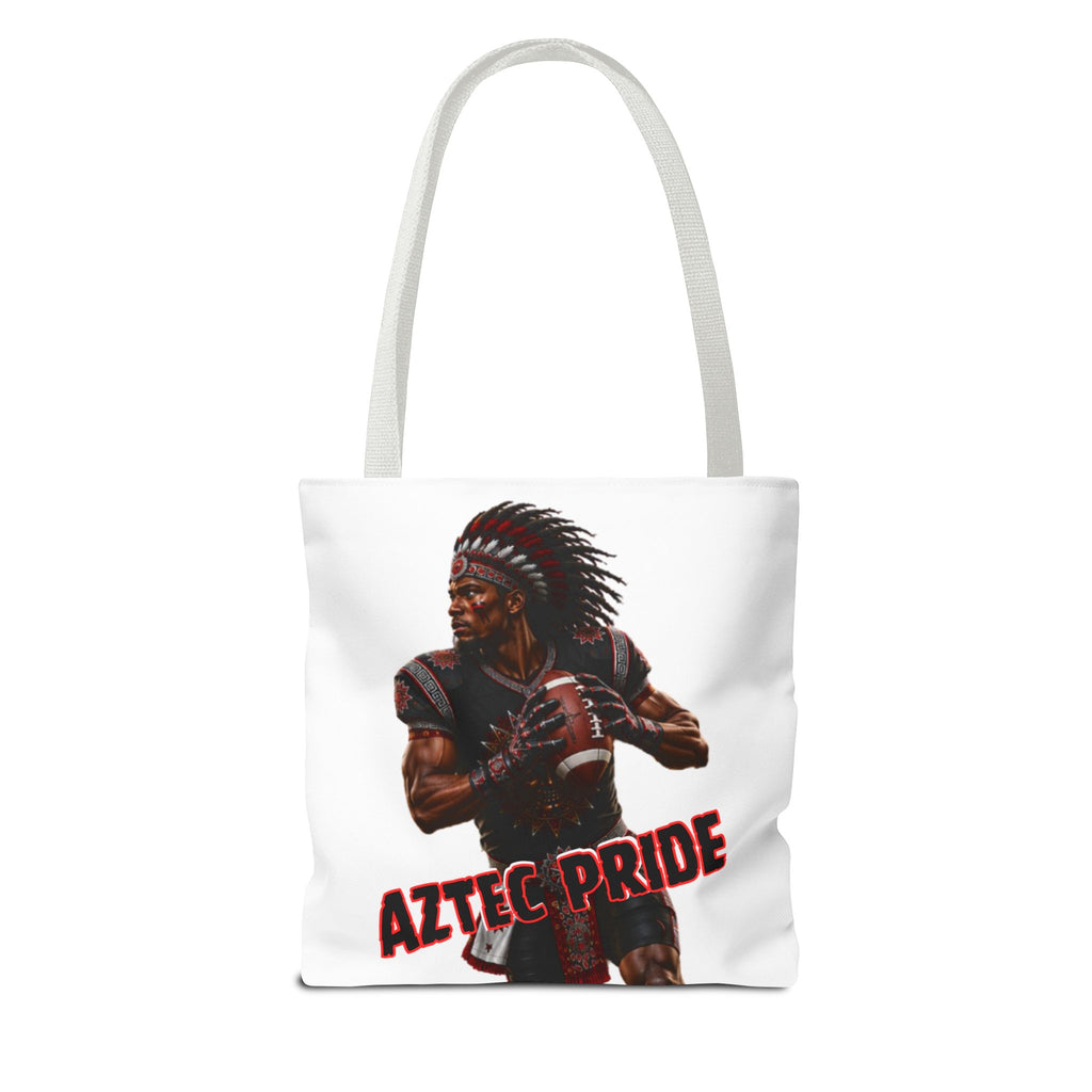 Aztec Football Quarterback Warrior Tote Bag | Aztec-Inspired AI Art • Made & Shipped in the USA • 🚚 FREE USA Shipping • FREE Personalization