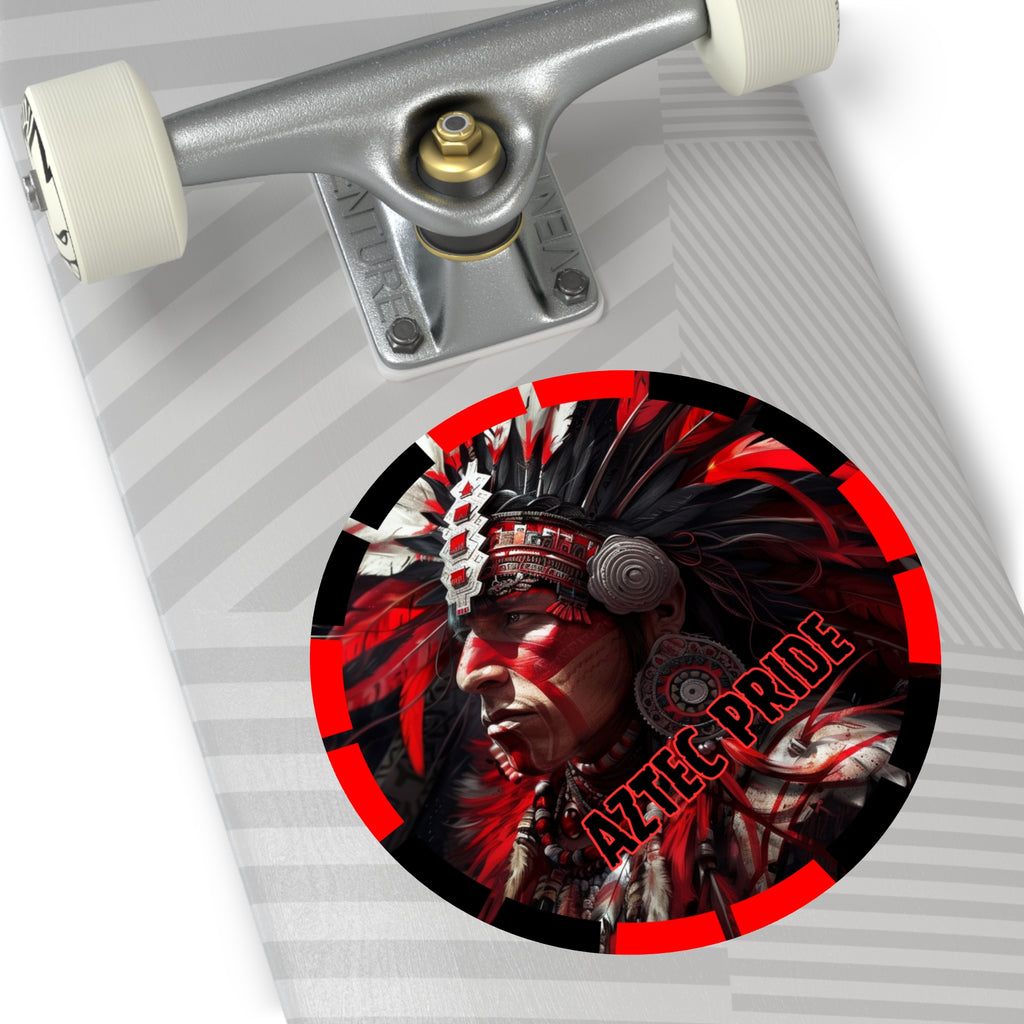 Aztec Loyal Warrior Round Vinyl Sticker - Waterproof Matte Decal (2"-6")