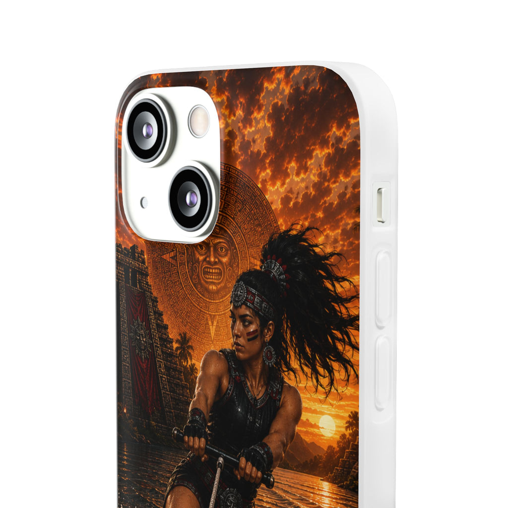 Aztec Wakeboard Female Warrior – Flexi Phone Case (iPhone & Samsung • Clear TPU • Made & Shipped in the USA • 🚚 FREE USA Shipping • Personalized Option)