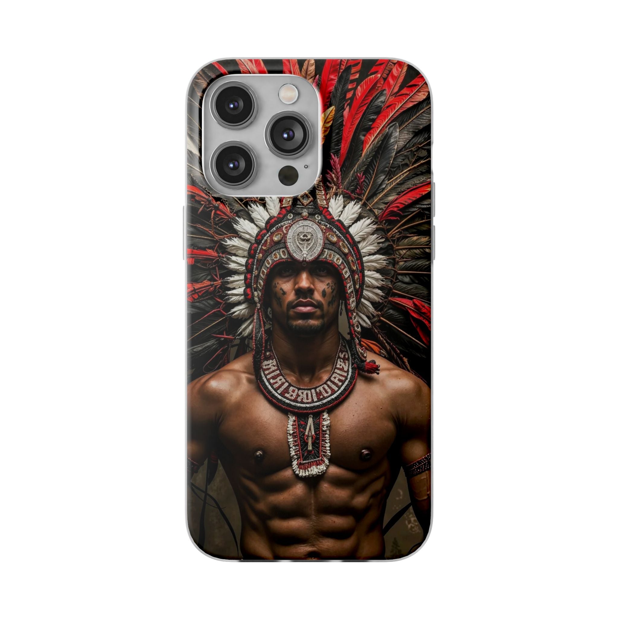 Aztec Warrior Eagle – Flexi Phone Case (iPhone & Samsung • Clear TPU • Made in USA • Personalized Option)