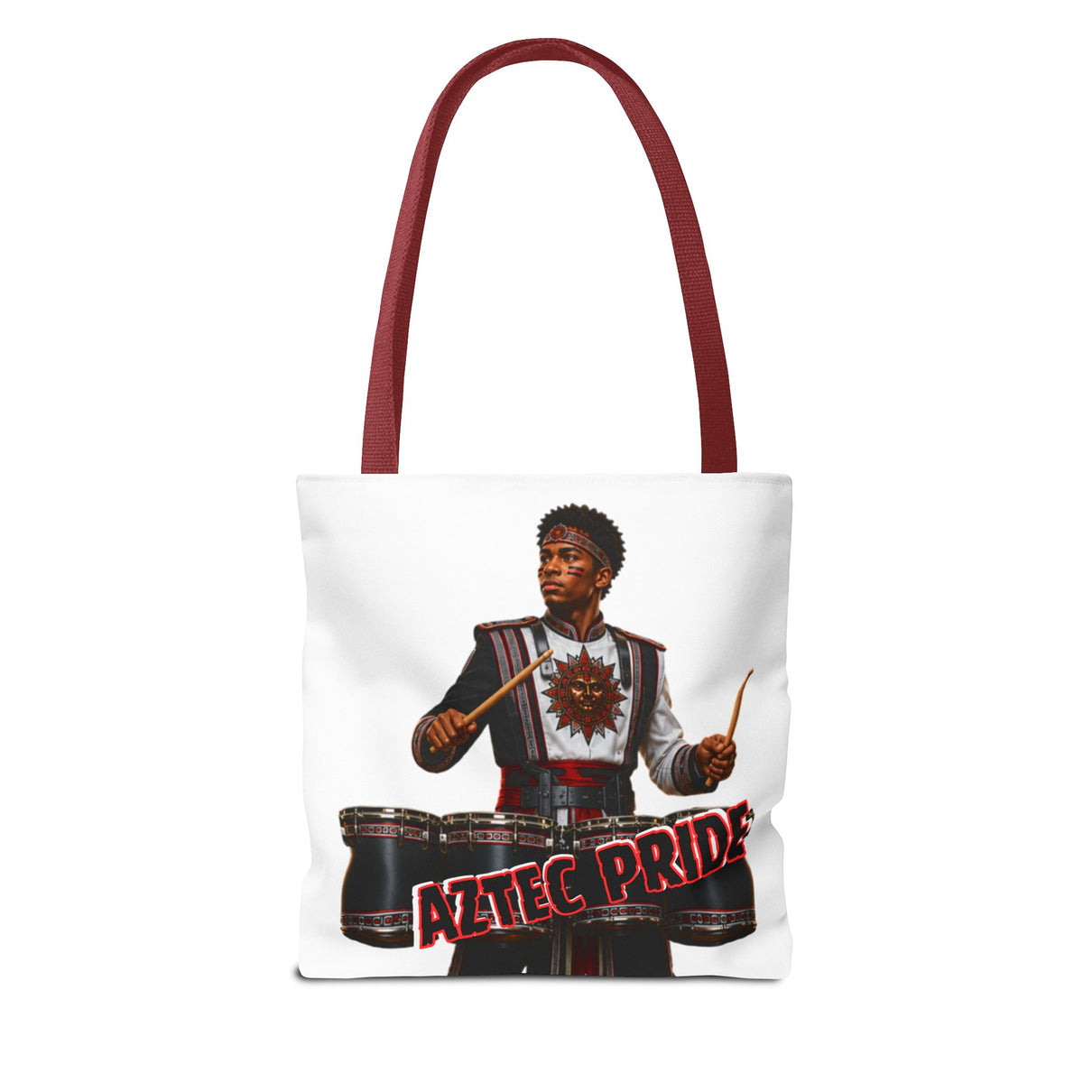 Aztec Band Warrior Tote Bag | Aztec-Inspired AI Art • Made & Shipped in the USA • 🚚 FREE USA Shipping • FREE Personalization