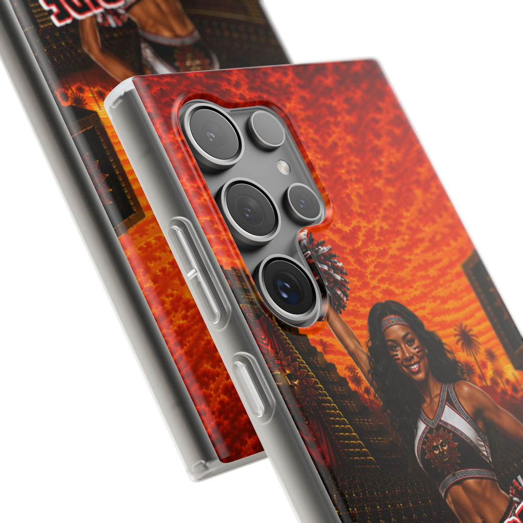 Aztec Cheerleader Warrior – Flexi Phone Case (iPhone & Samsung • Clear TPU • Made & Shipped in the USA • 🚚 FREE USA Shipping • Personalized Option)